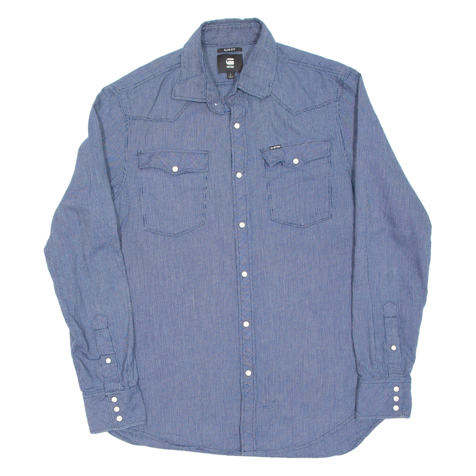 G-STAR Slim Fit Mens Plain Shirt Blue Long Sleeve L Refurbished - N/A refurbished available on Cerqular