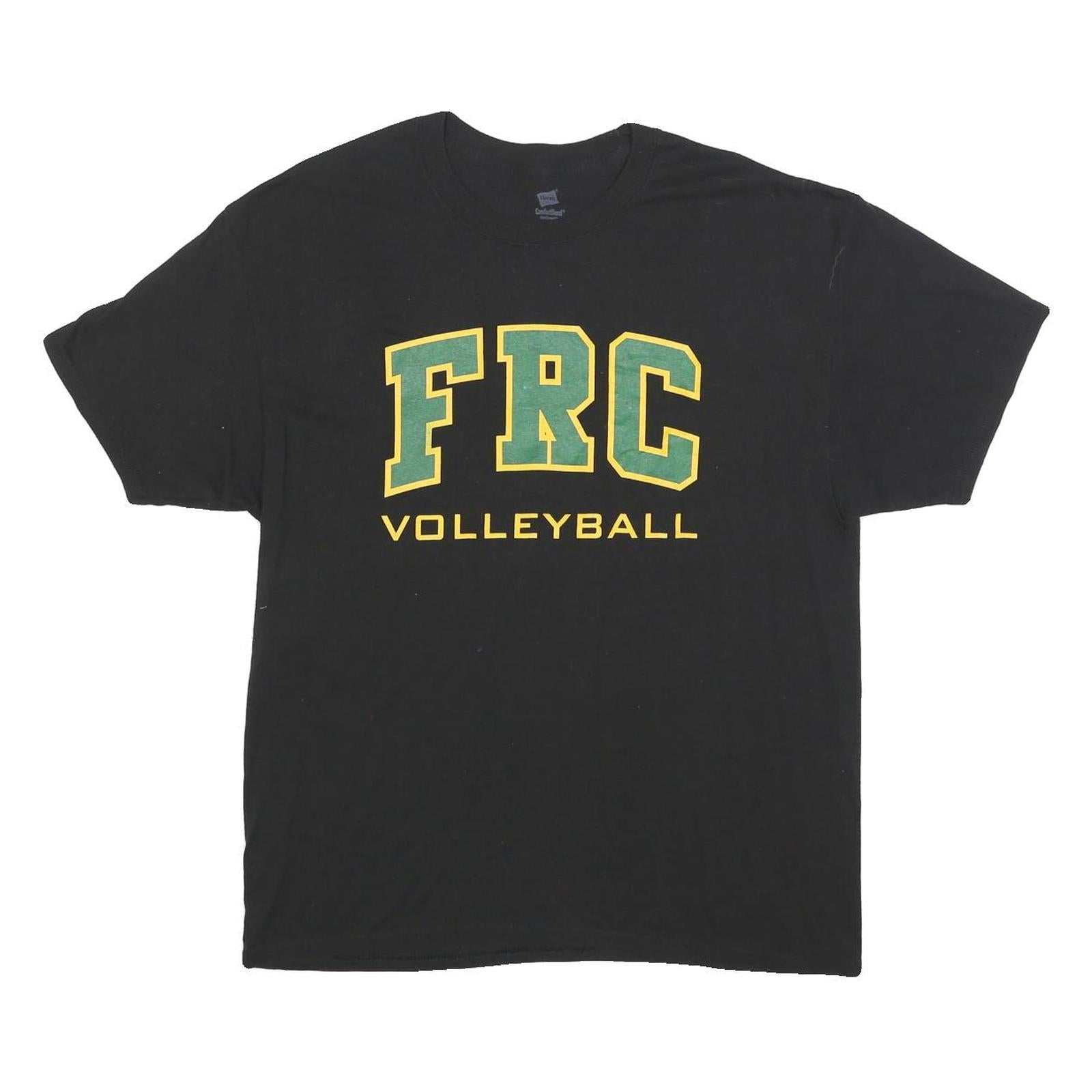 HANES Mens Black FRC Volleyball Graphic T-Shirt L Short Sleeve Crew Neck Refurbished - N/A refurbished available on Cerqular