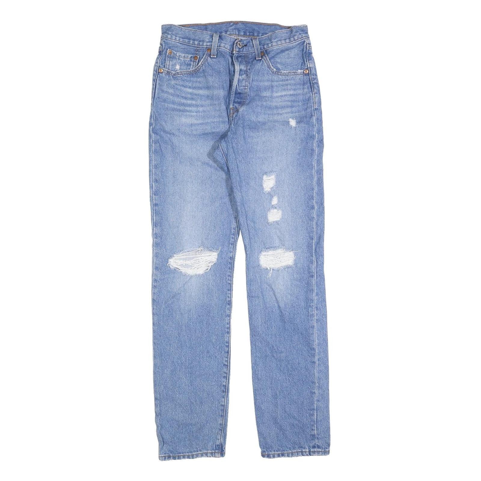 LEVI'S 501 Womens Jeans Blue Regular Straight Denim Light W27 L32 Classic Fit Refurbished - N/A refurbished available on Cerqular