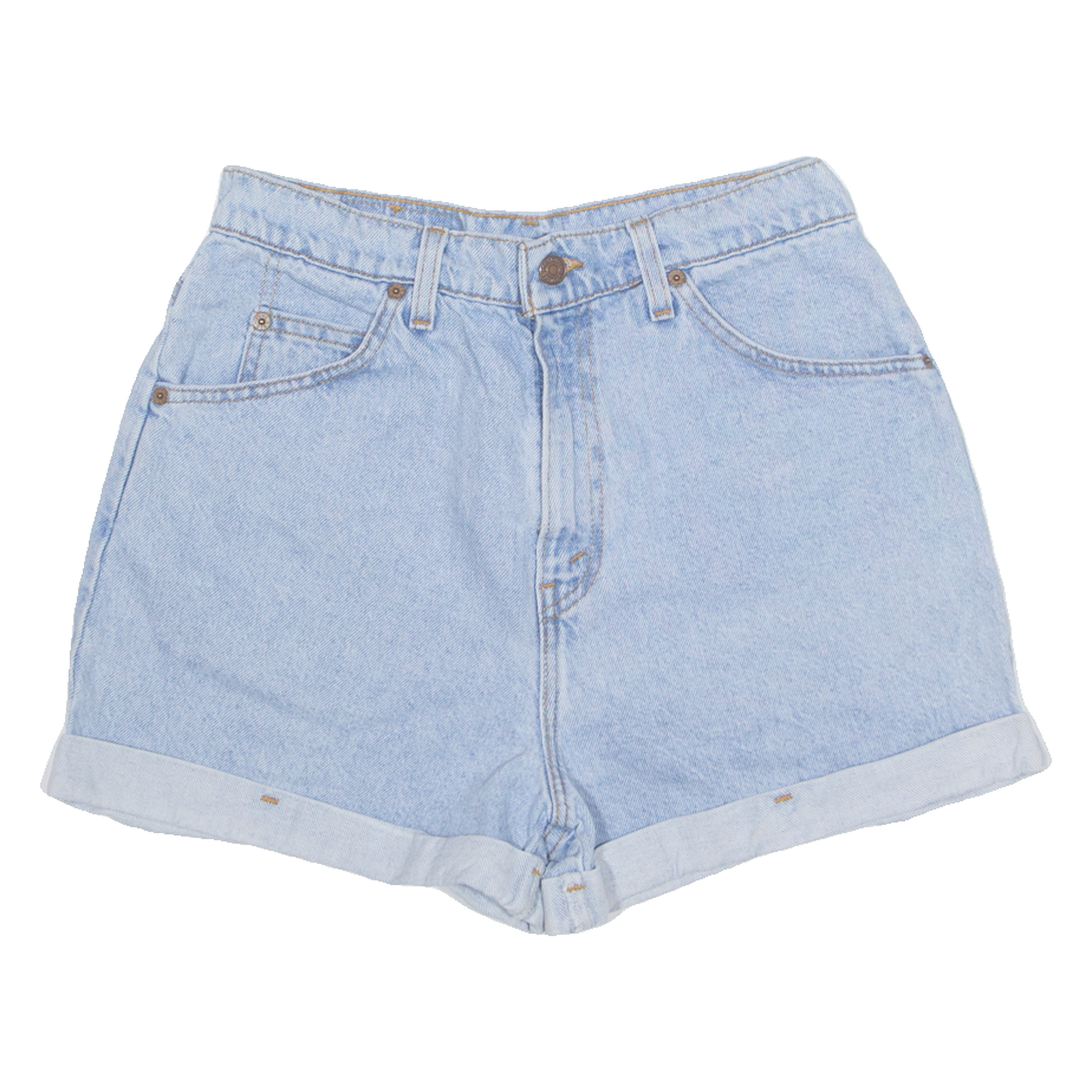 LEVI'S Turn Up High Waist 954 Womens Denim Shorts Blue Regular S W28 Refurbished - N/A refurbished available on Cerqular