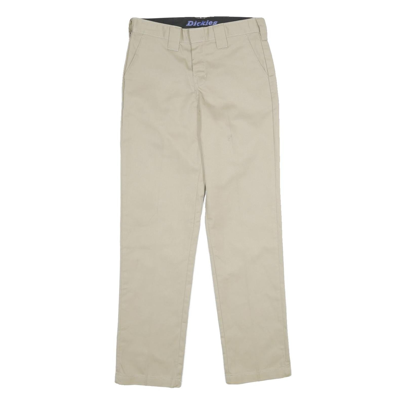 DICKIES Mens Polyester Blend Beige Regular Straight Trousers W28 L30 Workwear Refurbished - N/A refurbished available on Cerqular