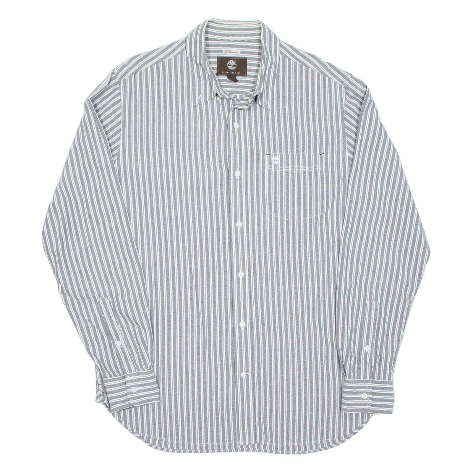 TIMBERLAND Mens Shirt Grey Striped Long Sleeve L Refurbished - N/A refurbished available on Cerqular