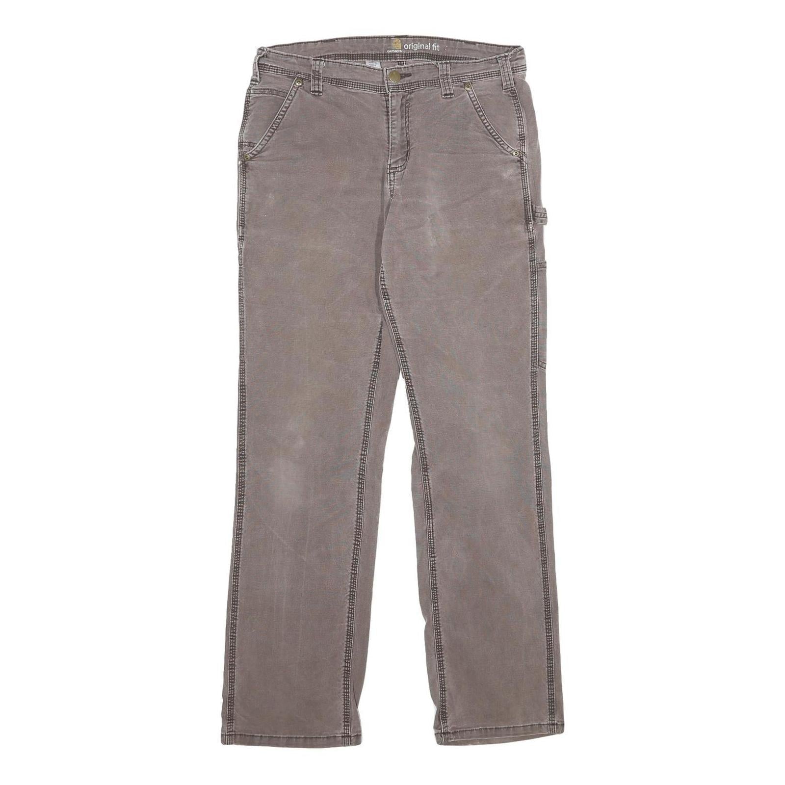 CARHARTT Womens Classic Cotton Blend Brown Trousers W30 L30 Workwear Utility Zip Refurbished - N/A refurbished available on Cerqular