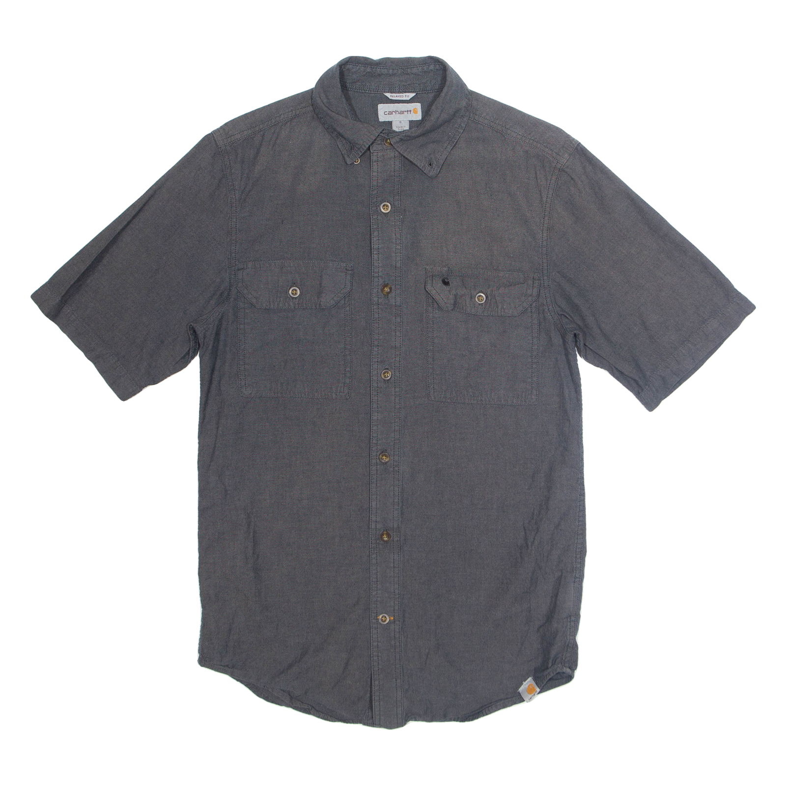 CARHARTT Relaxed Fit Mens Plain Shirt Grey Short Sleeve S Refurbished - N/A refurbished available on Cerqular
