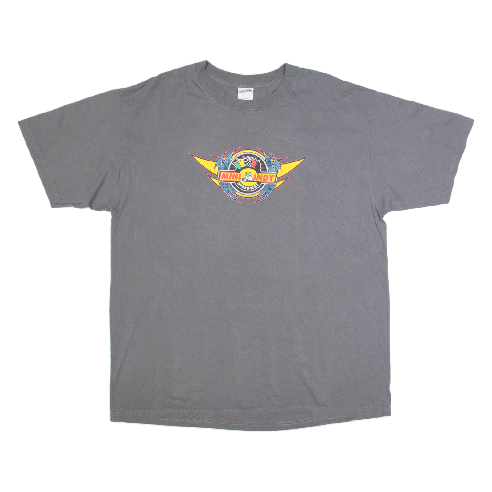 ANVIL Mini Indy Raceway Racing Mens Biker T-Shirt Grey USA L Refurbished - N/A refurbished available on Cerqular