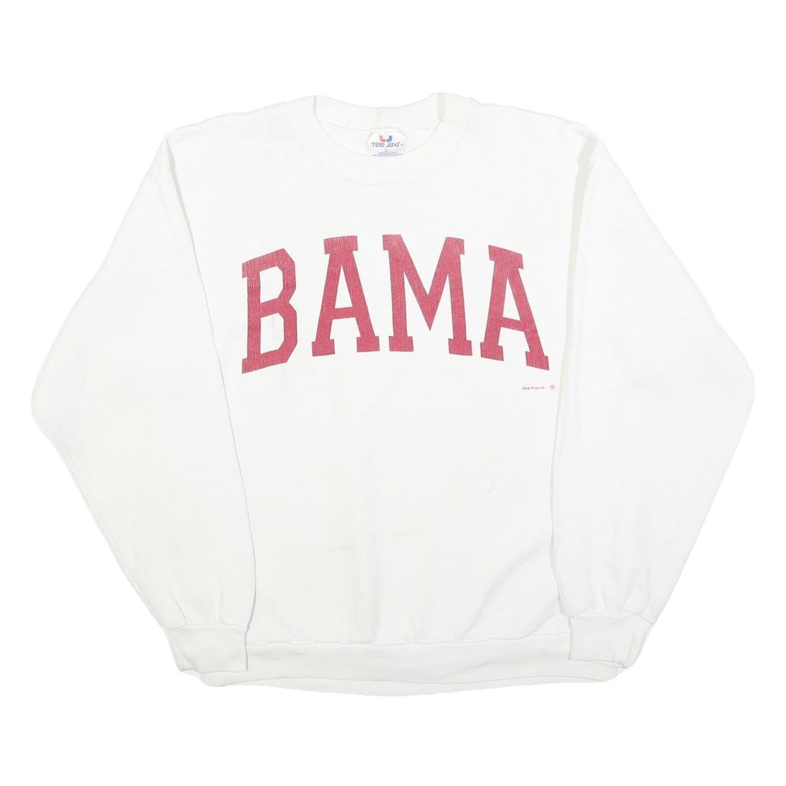 TEE JAYS Womens White BAMA Crew Neck L Cotton Blend Sweatshirt Casual Refurbished - N/A refurbished available on Cerqular