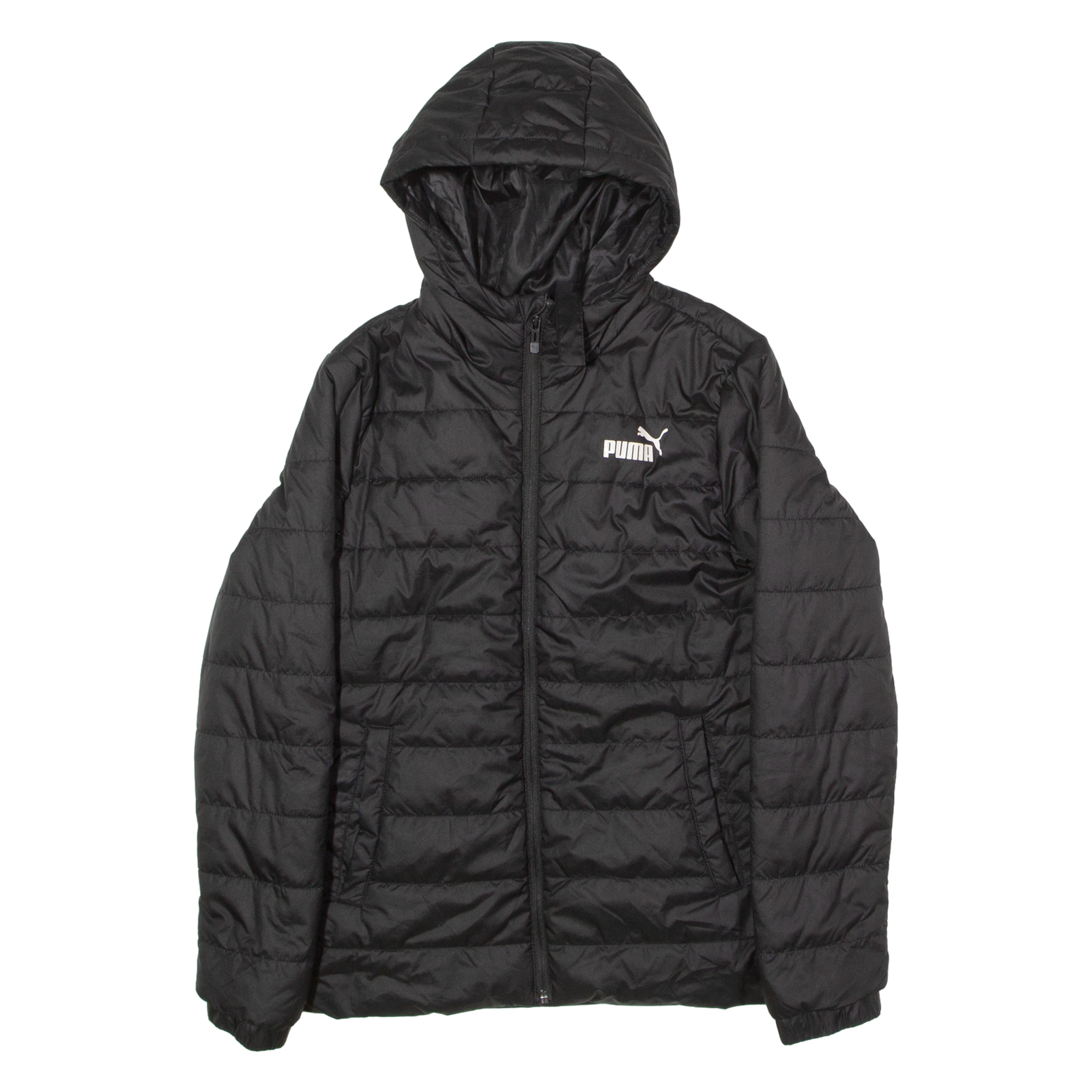 PUMA Womens Puffer Jacket Black Hooded S Refurbished - N/A refurbished available on Cerqular