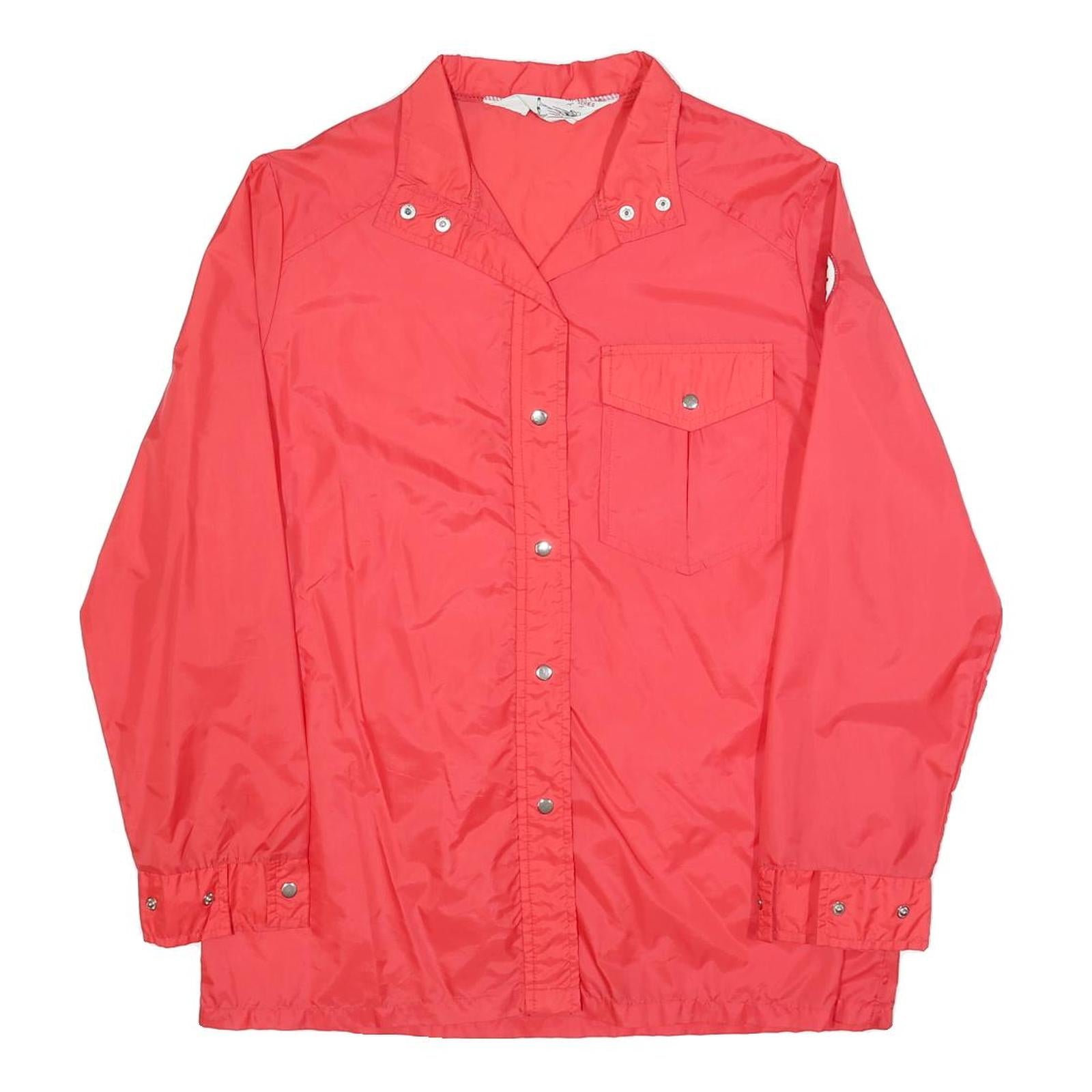 AMEREX Womens Red Nylon Button Jacket M Plain Lightweight Casual Outerwear Refurbished - N/A refurbished available on Cerqular