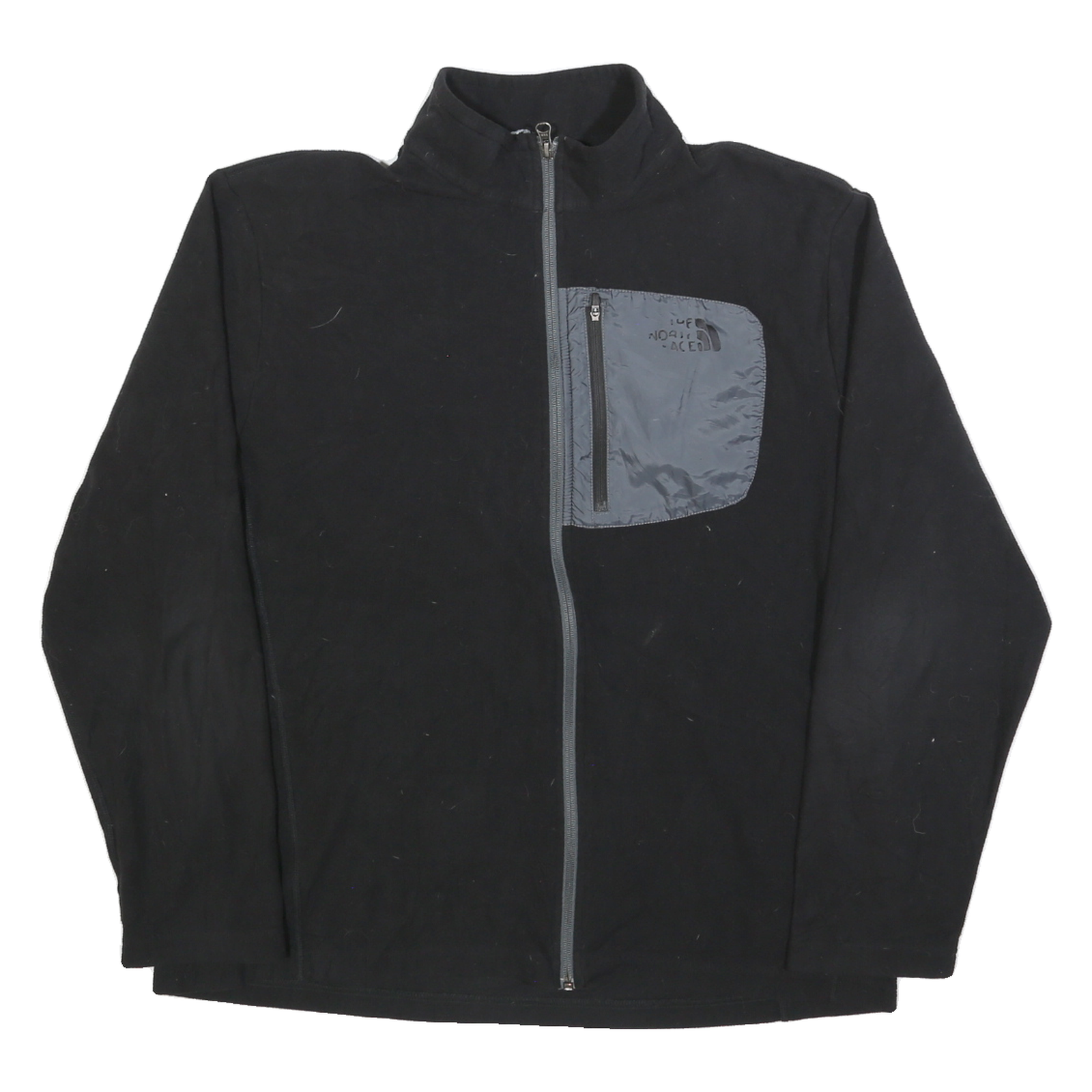 THE NORTH FACE Mens Black & Grey Patterned Polyester Jumper Zip Crew Neck XL Refurbished - N/A refurbished available on Cerqular