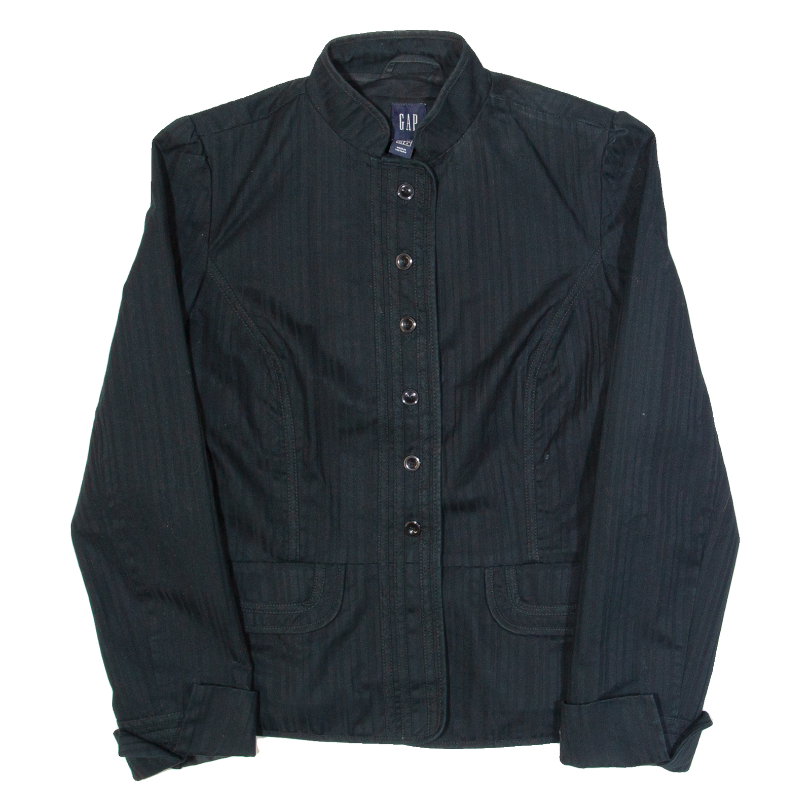 GAP Womens Blazer Jacket Black Striped UK 12 Refurbished - N/A refurbished available on Cerqular
