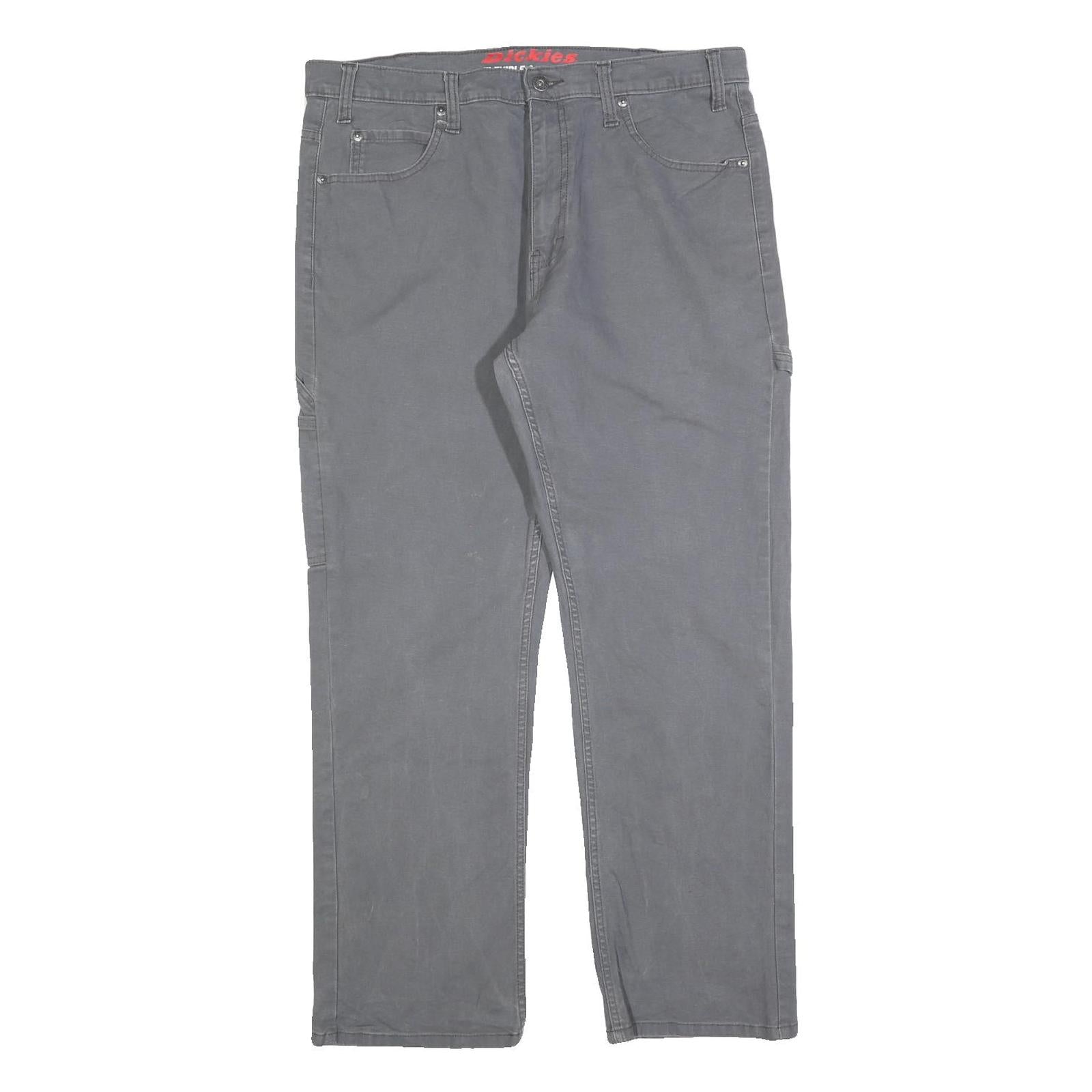 DICKIES Mens Grey Cotton Blend Regular Fit Straight Leg Trousers W36 L30 Refurbished - N/A refurbished available on Cerqular