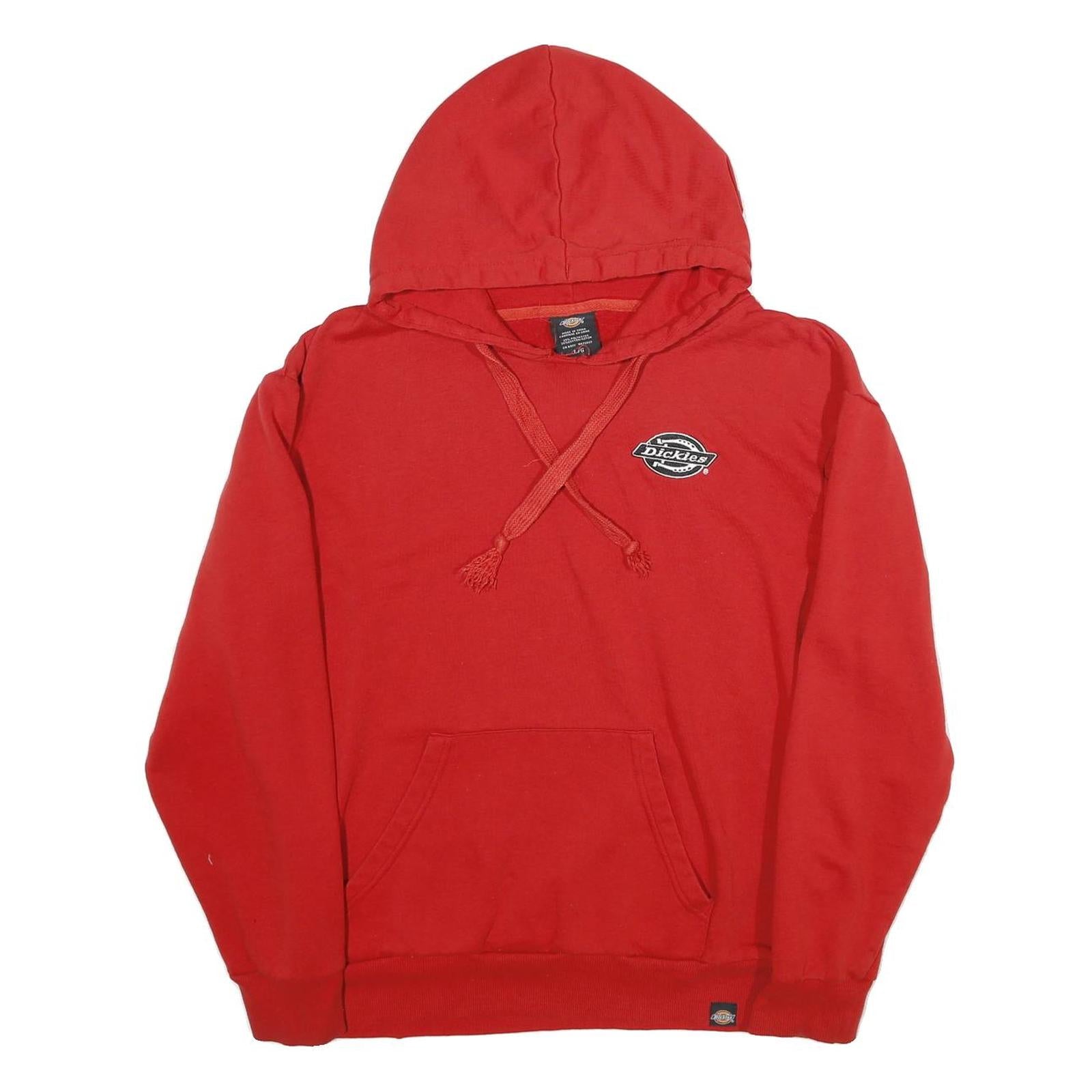 DICKIES Mens Red Hoodie L Cotton Pullover Workwear Casual Sweatshirt Refurbished - N/A refurbished available on Cerqular