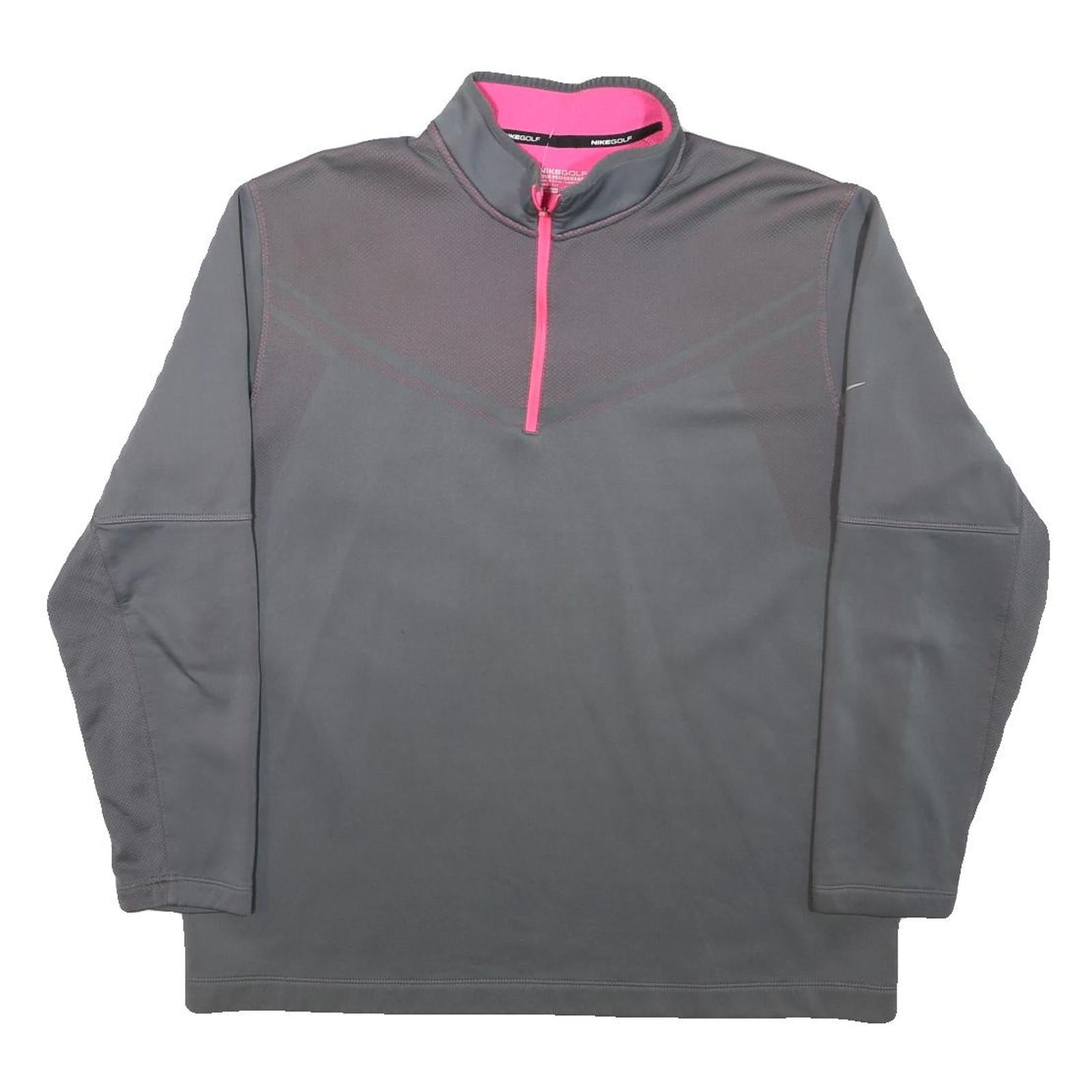 NIKE Mens Grey & Pink Golf 1/4 Zip XL Sweatshirt Sport Pullover Lightweight Refurbished - N/A refurbished available on Cerqular