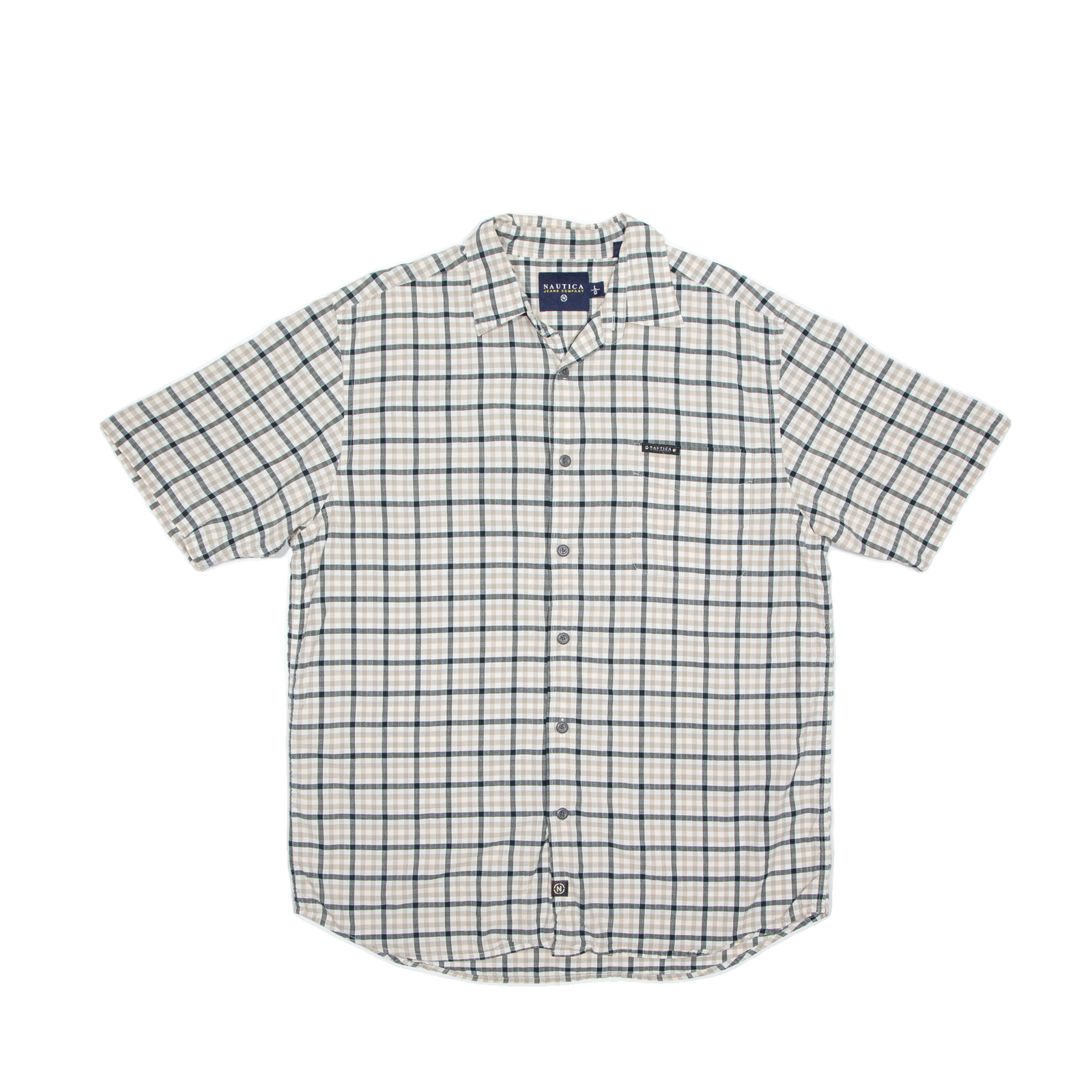NAUTICA Mens Shirt Grey Check L Refurbished - N/A refurbished available on Cerqular