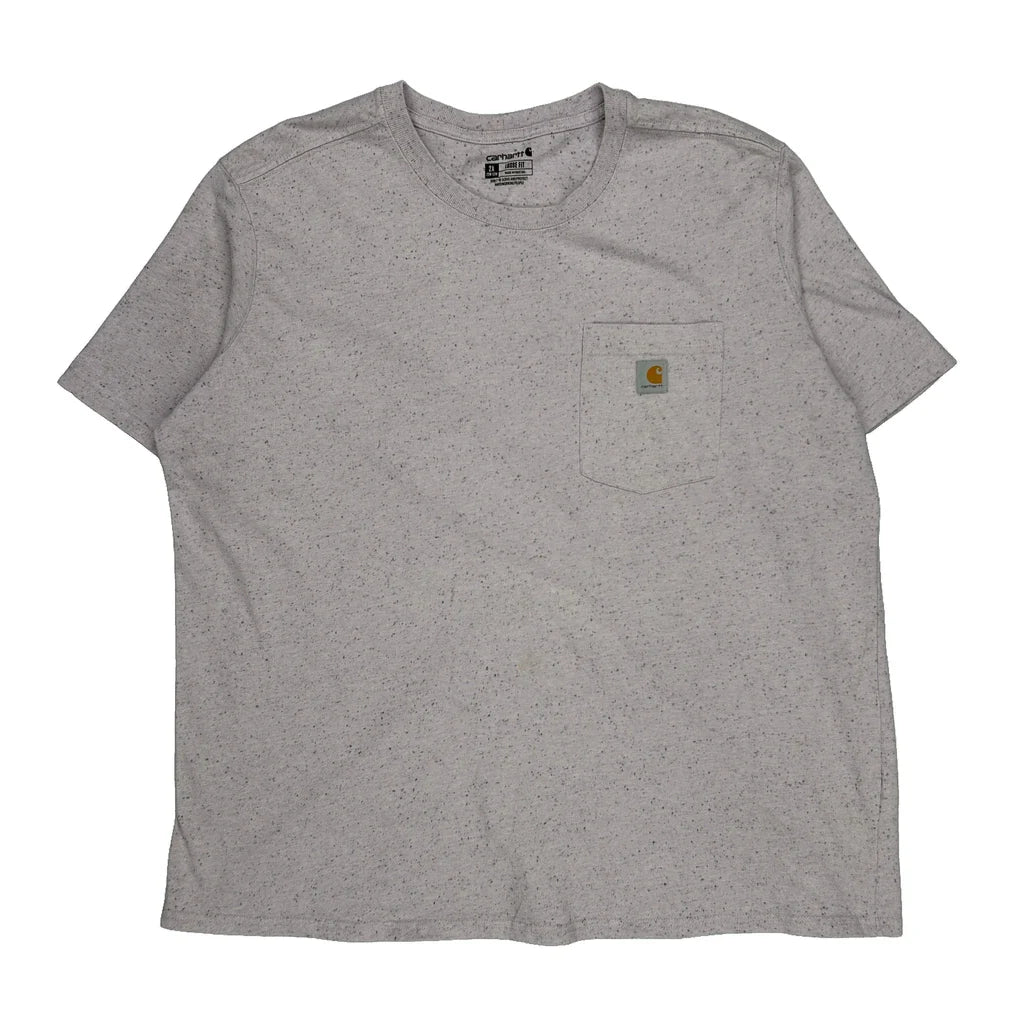 Carhartt T-Shirt - 2XL Grey Cotton Refurbished - Thrifted (note: this is a term often used to describe second- refurbished available on Cerqular