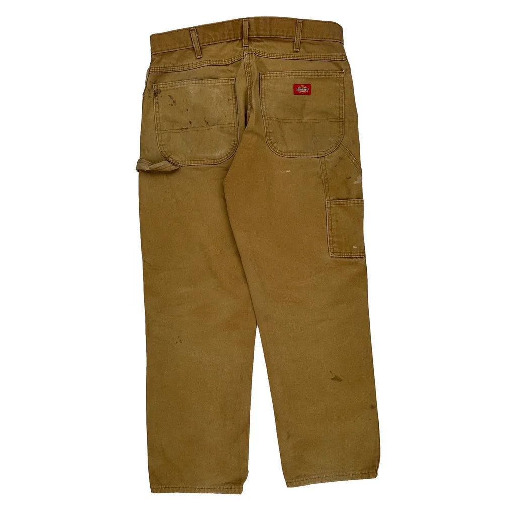 Dickies Carpenter Trousers - 34W 31L Brown Cotton Refurbished - Thrifted (note: this is a term often used to describe second- refurbished available on Cerqular