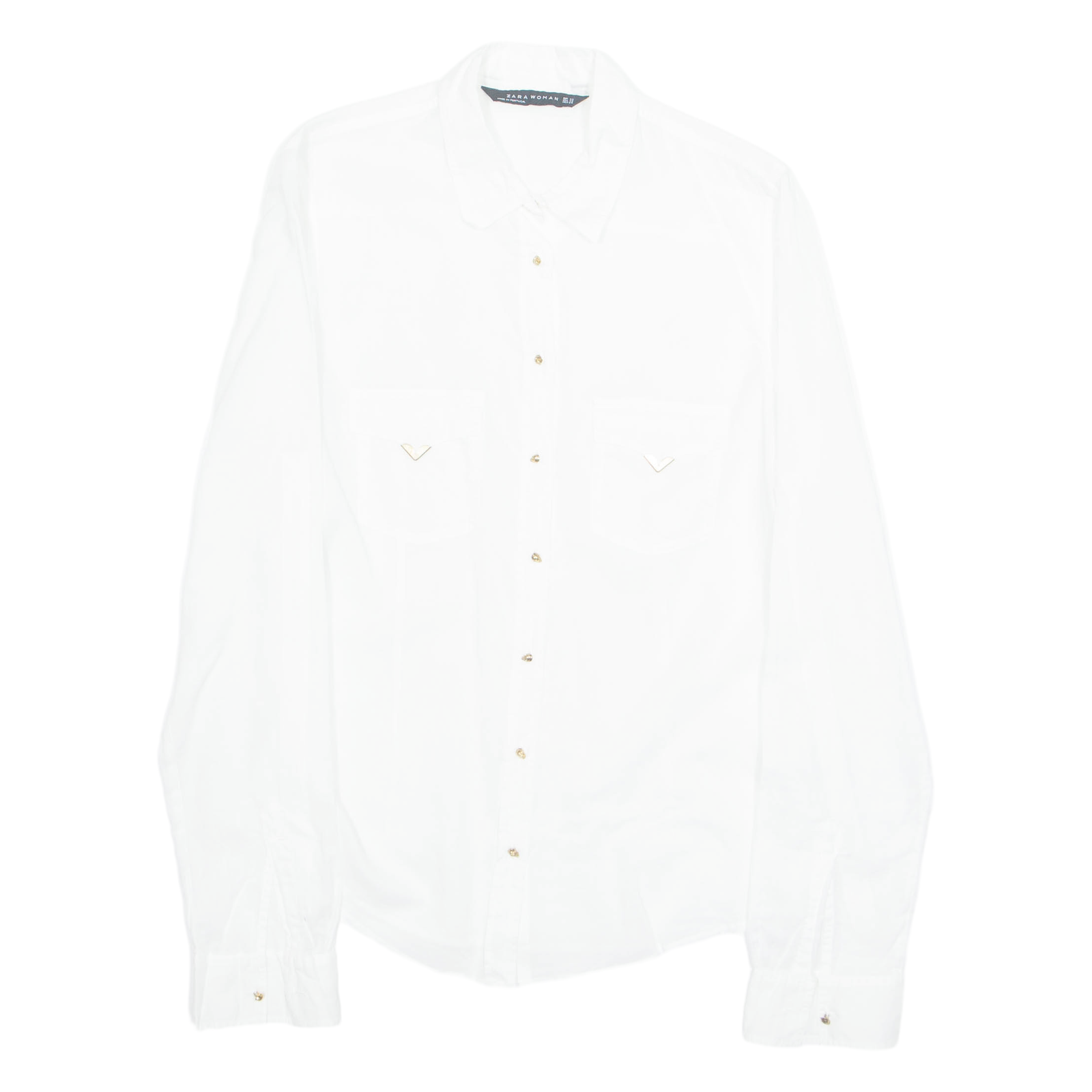 ZARA Womens Shirt White Collared Long Sleeve XS Refurbished - N/A refurbished available on Cerqular