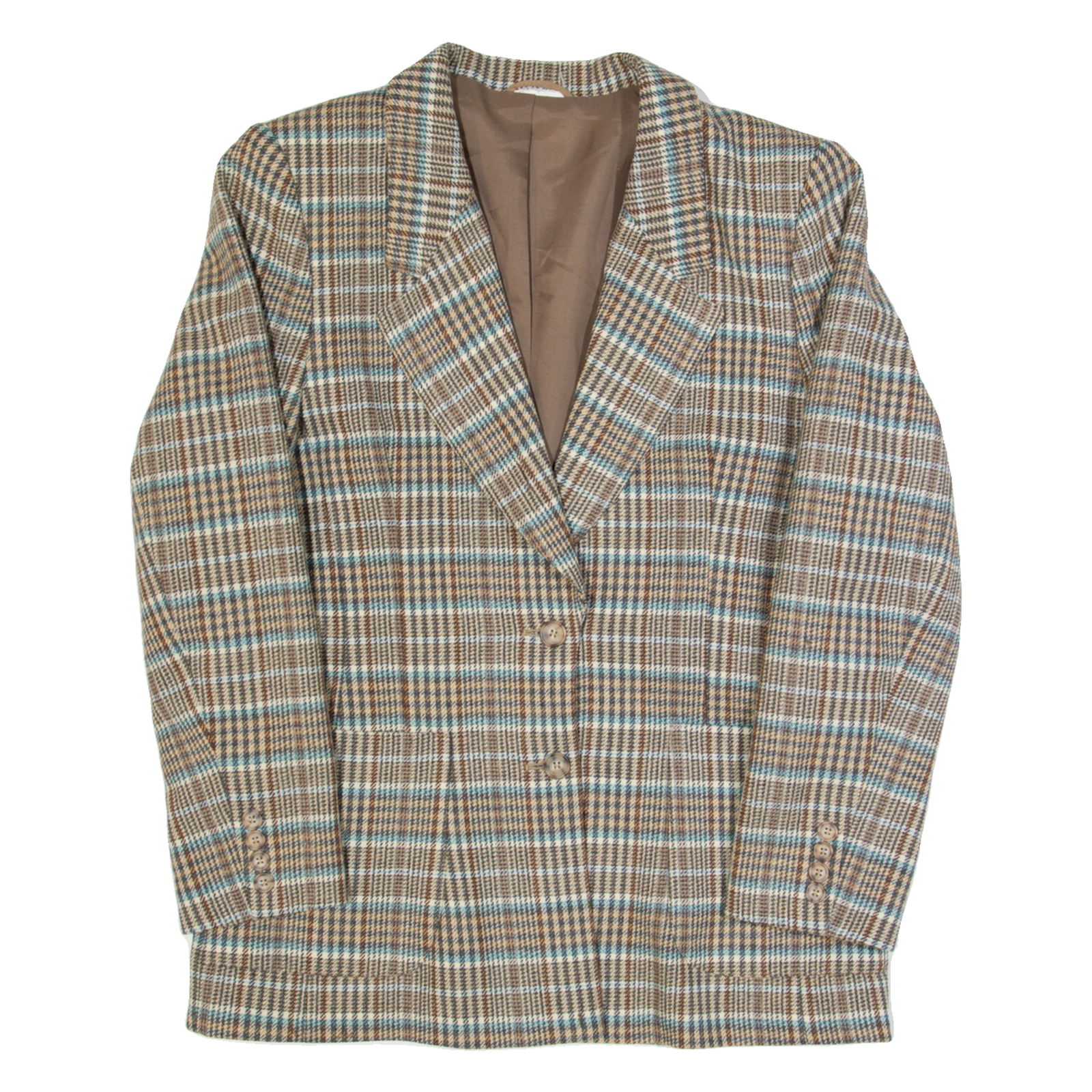 ALEXON Womens Blazer Jacket Brown Wool 90s Check M Refurbished - N/A refurbished available on Cerqular