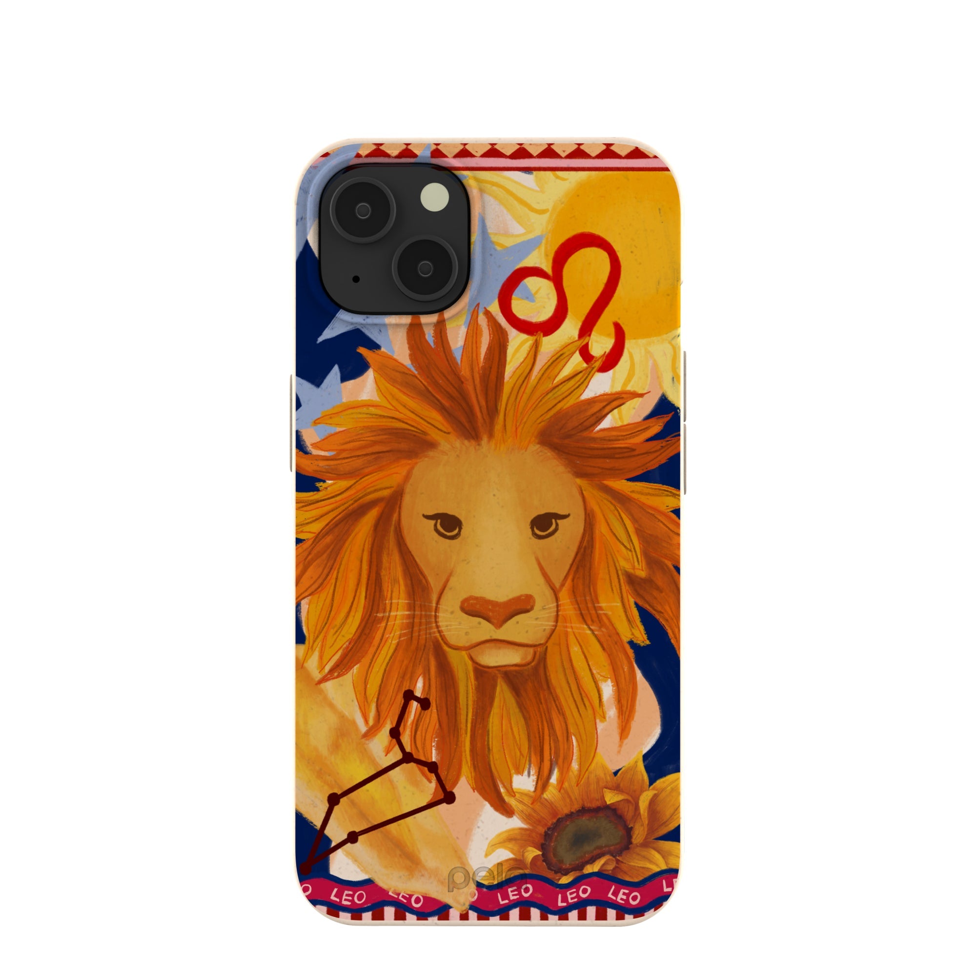 Seashell Leo Lion iPhone 13 Case Refurbished - Pela Case refurbished available on Cerqular