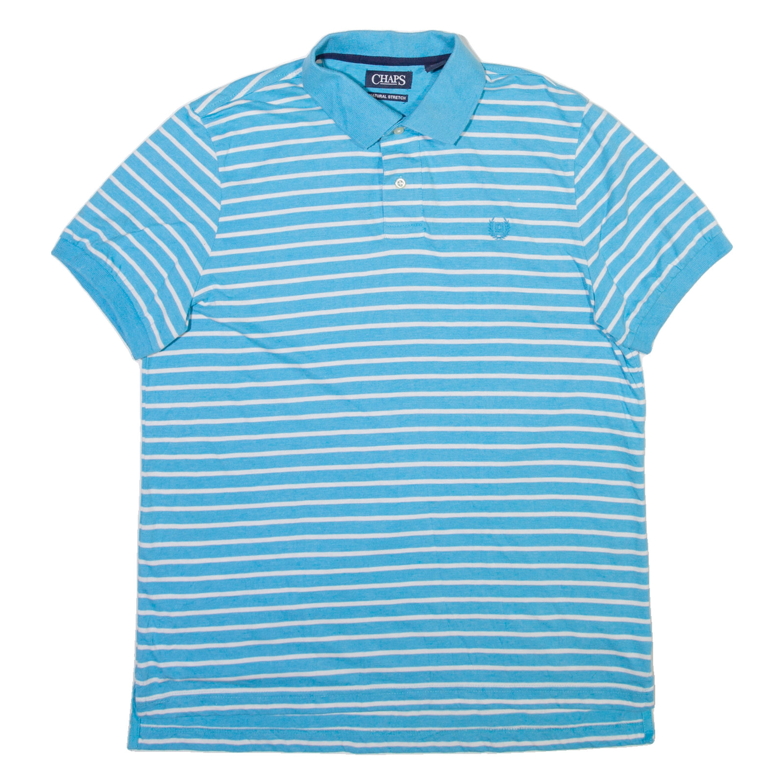 CHAPS Mens Polo Shirt Blue Striped L Refurbished - N/A refurbished available on Cerqular