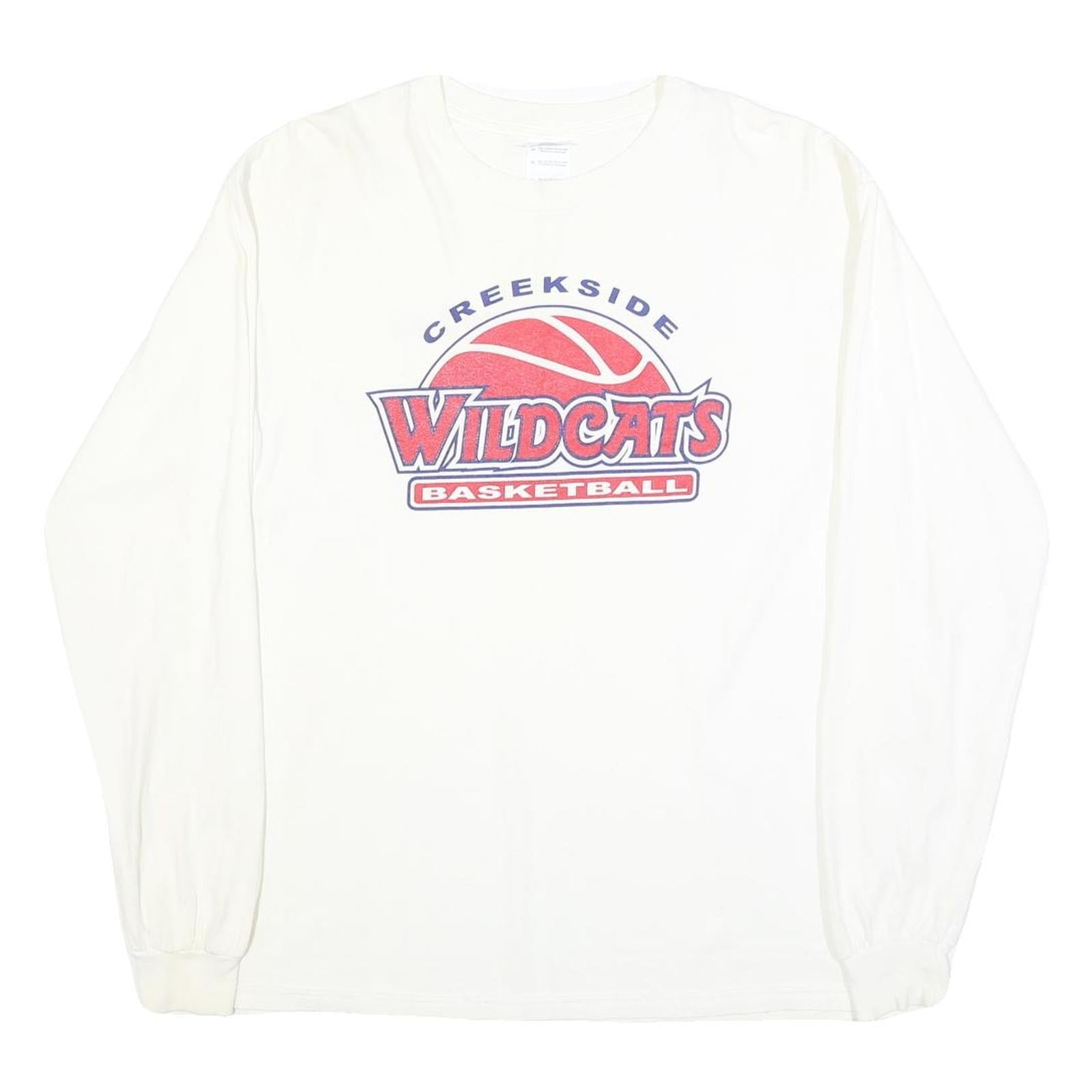 Buy GILDAN Mens White Creekside Wildcats Basketball Long Sleeve Crew Neck Cotton Refurbished - $23.39 GILDAN Mens White Creekside Wildcats Basketball Long Sleeve Crew Neck Cotton Refurbished - N/A refurbished available on Cerqular