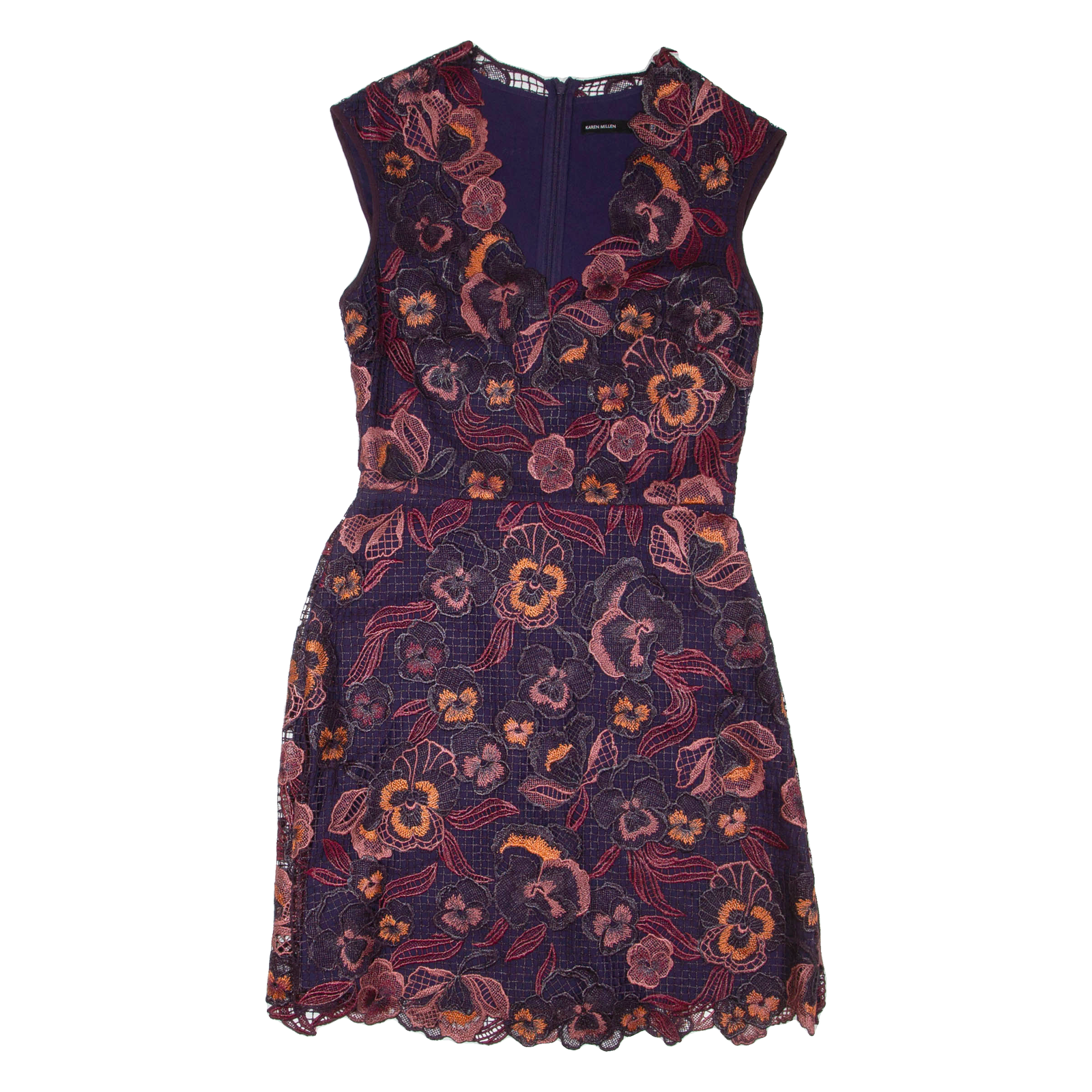 KAREN MILLEN Womens Day Dress Purple Floral Sleeveless Short UK 8 Refurbished - N/A refurbished available on Cerqular