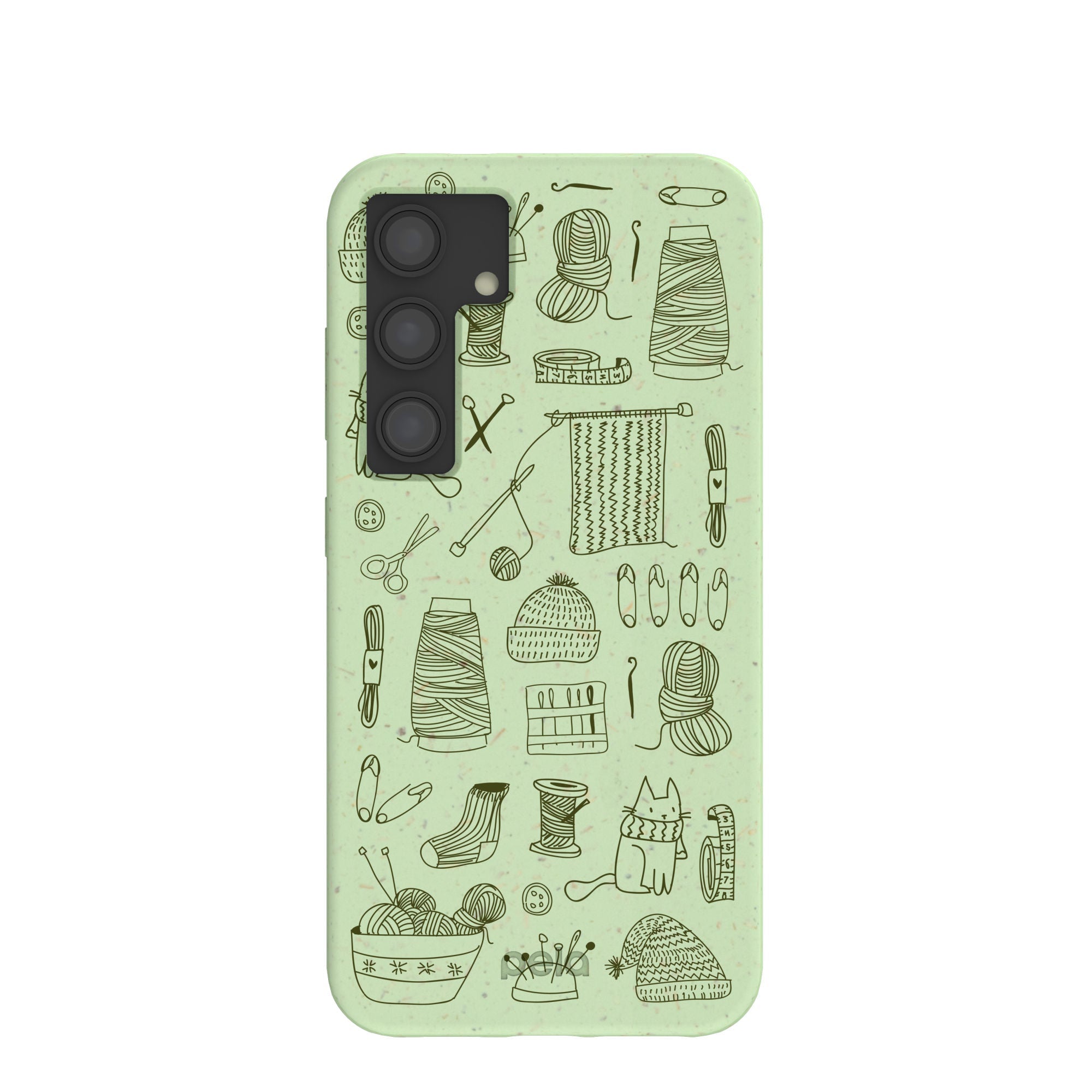 Sage Green Knit Nook Samsung Galaxy S24 Case Refurbished - Pela Case refurbished available on Cerqular