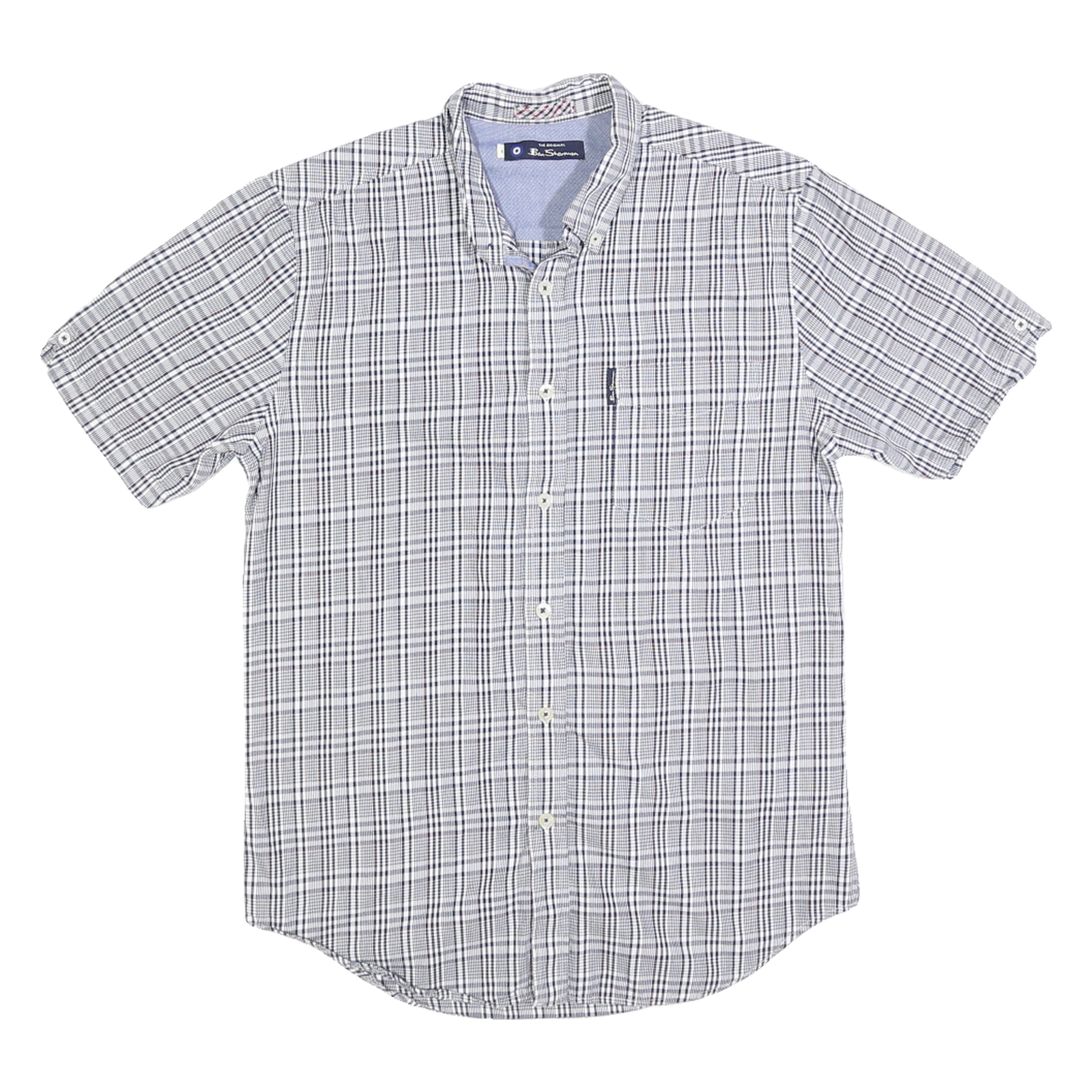 Buy BEN SHERMAN Mens Blue & White Checked Shirt S Button Down Short Sleeve Casual Refurbished - $18.19 BEN SHERMAN Mens Blue & White Checked Shirt S Button Down Short Sleeve Casual Refurbished - N/A refurbished available on Cerqular