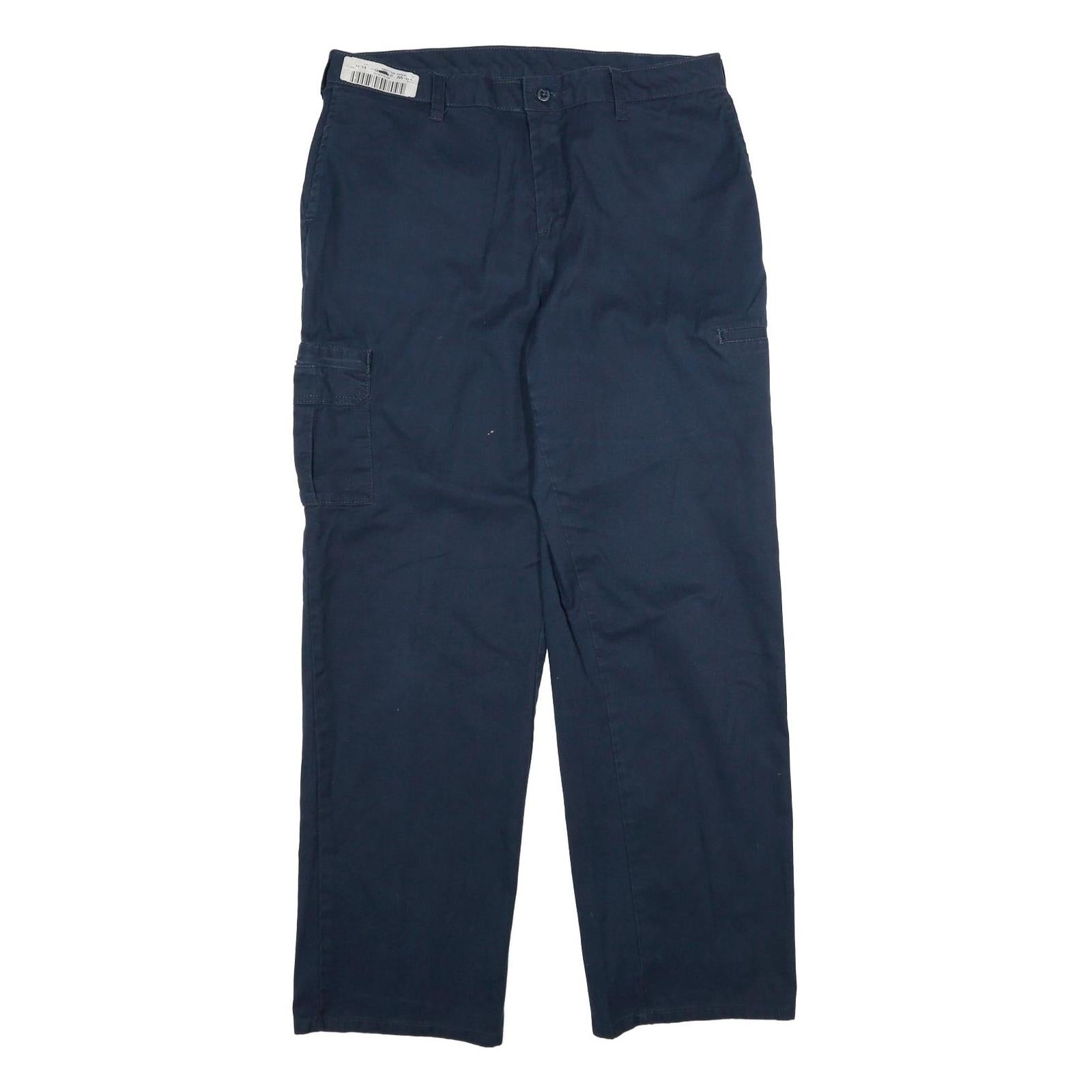 DICKIES Mens Cotton Navy Regular Fit Straight Leg Trousers W34 L31 Workwear Refurbished - N/A refurbished available on Cerqular
