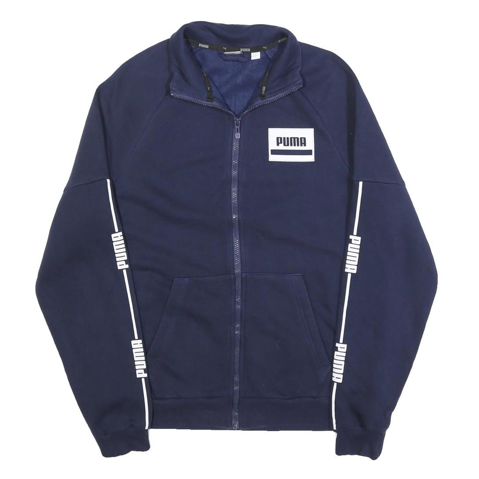 PUMA Mens Navy Blue Zip Jacket M Cotton Blend Athletic Sportswear Casual Refurbished - N/A refurbished available on Cerqular
