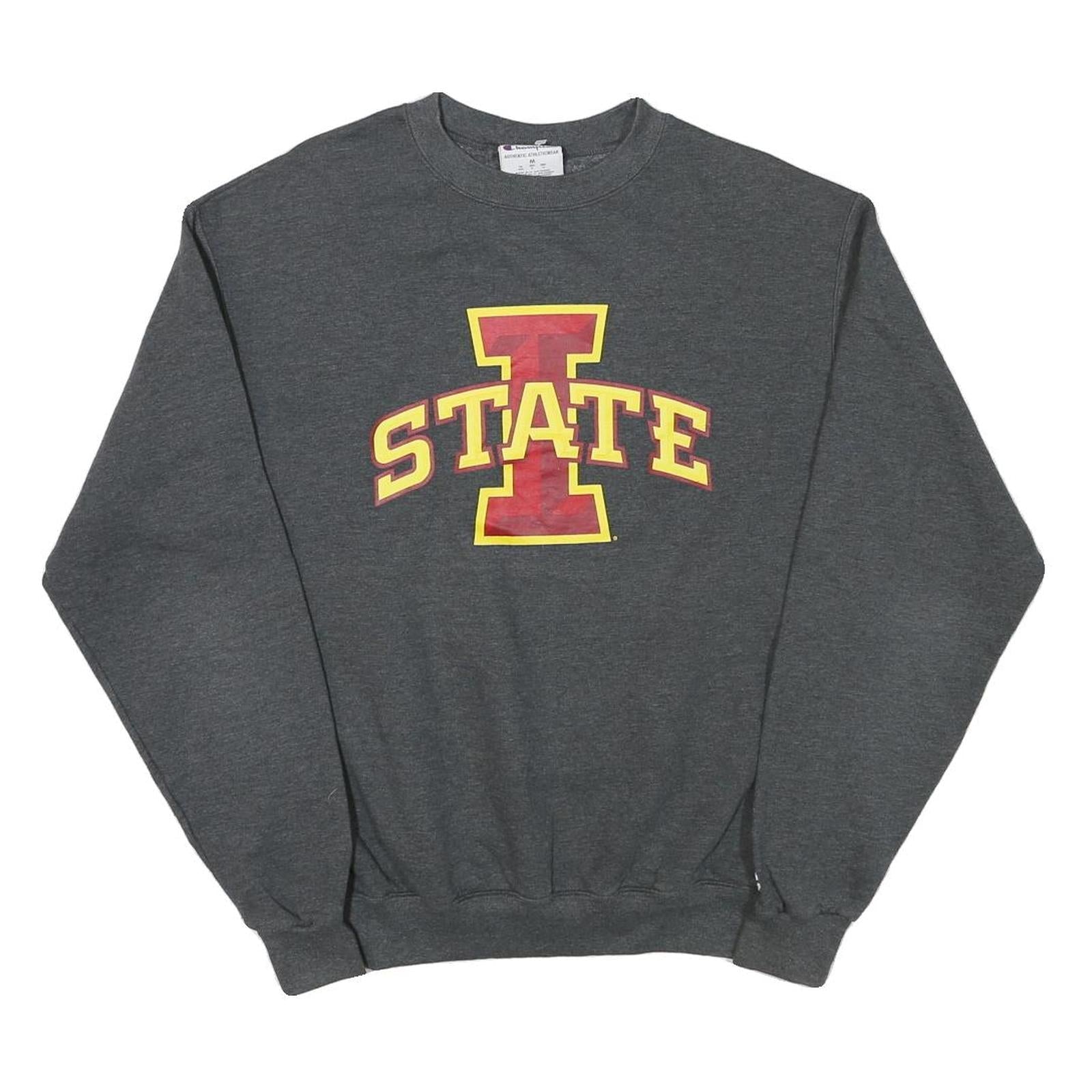 CHAMPION Mens Grey Iowa State Crew Neck M Cotton Blend Sweatshirt Refurbished - N/A refurbished available on Cerqular