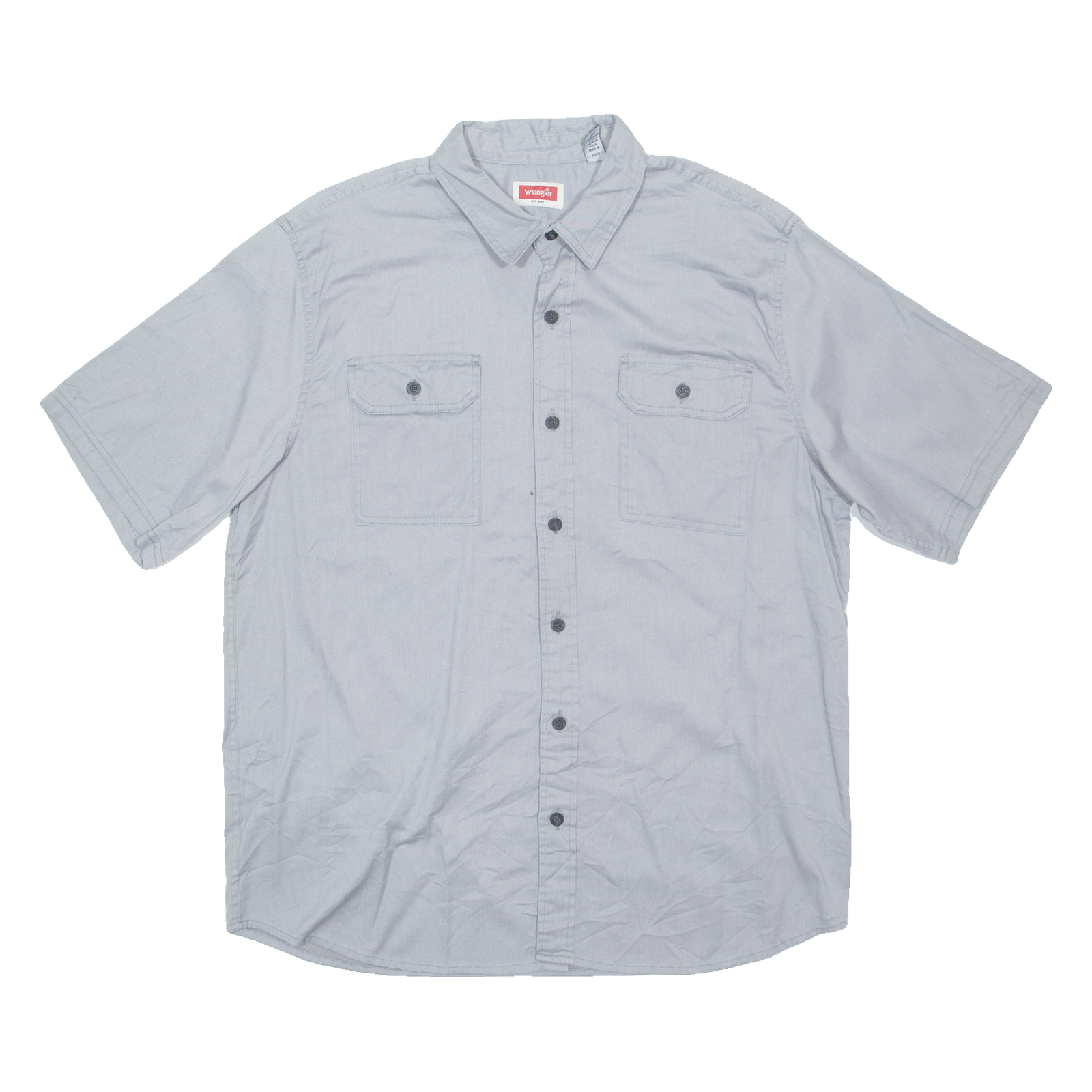 WRANGLER Mens Plain Shirt Grey L Refurbished - N/A refurbished available on Cerqular