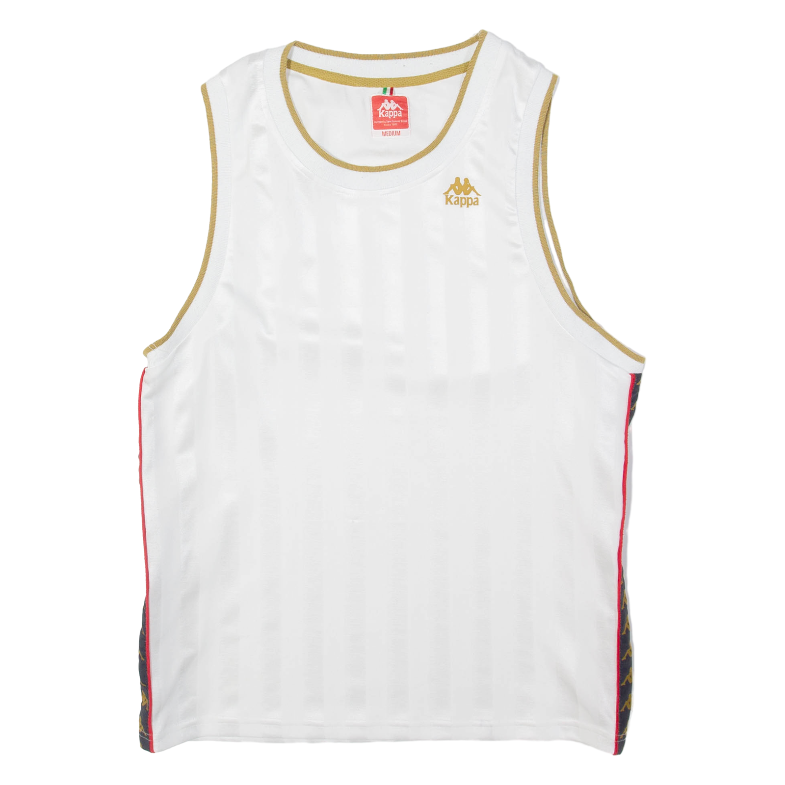 KAPPA Striped Mens Jersey White Sleeveless M Refurbished - N/A refurbished available on Cerqular