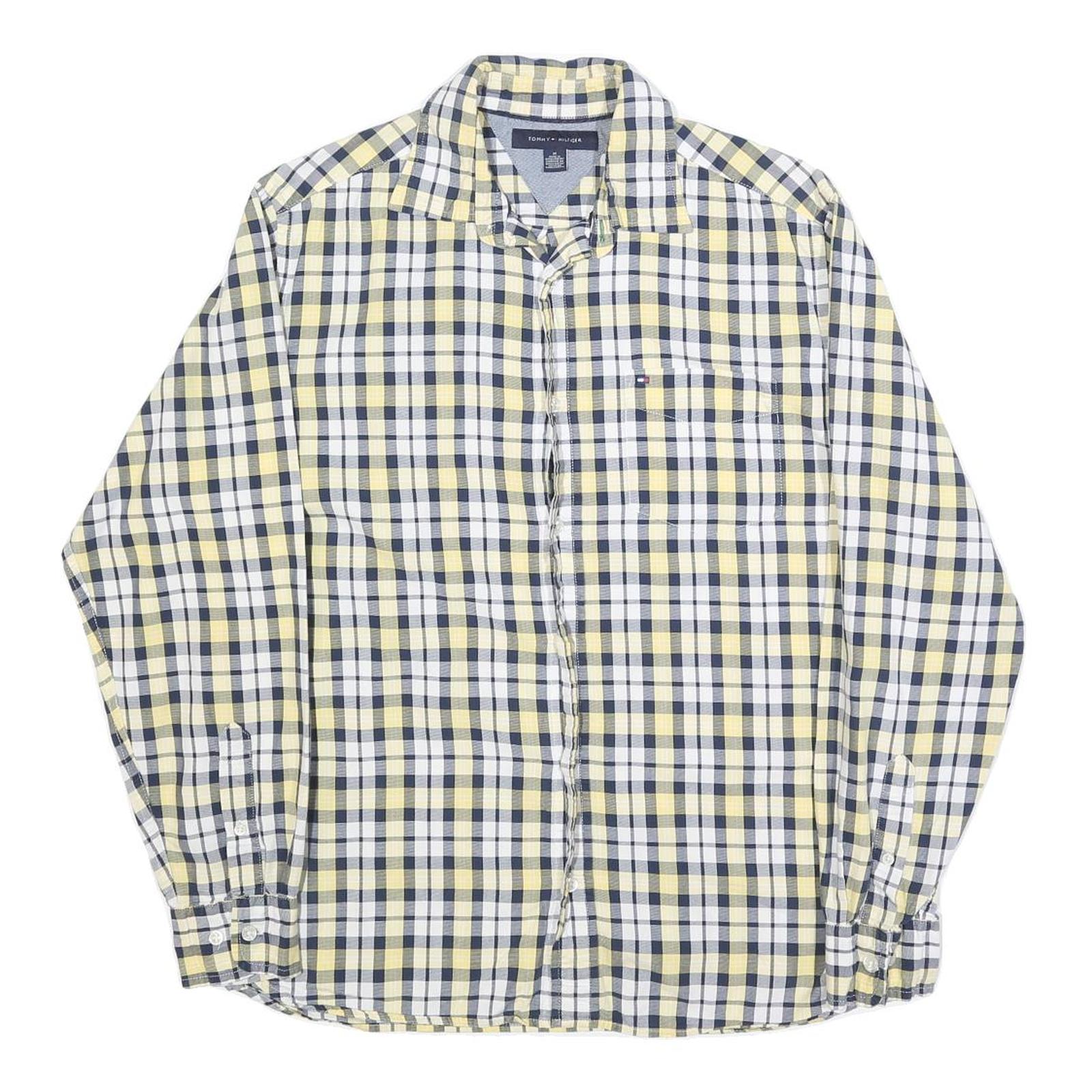 Buy TOMMY HILFIGER Mens Yellow & Navy Check Shirt M Classic Cotton Long Sleeve Refurbished - $35.09 TOMMY HILFIGER Mens Yellow & Navy Check Shirt M Classic Cotton Long Sleeve Refurbished - N/A refurbished available on Cerqular