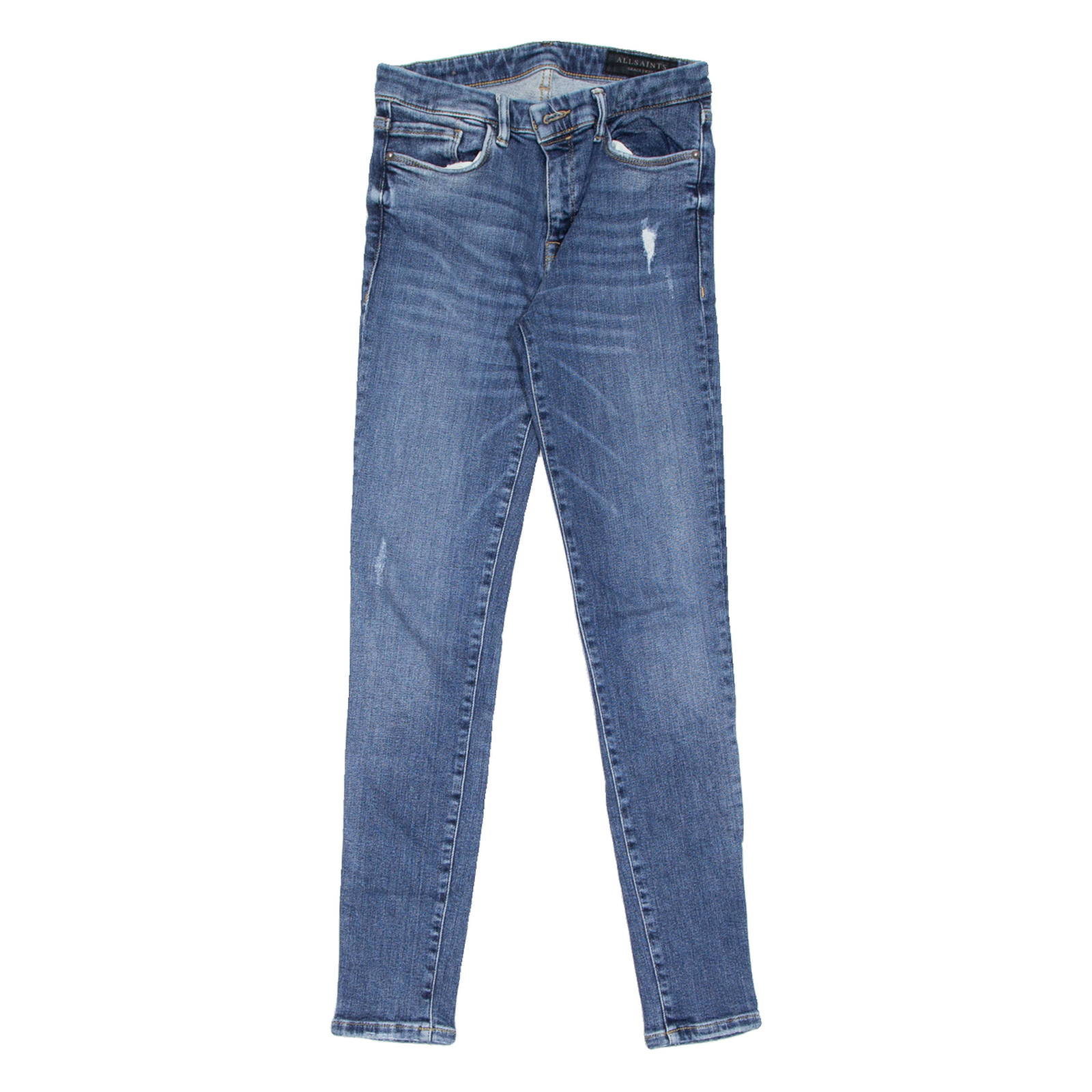 ALL SAINTS Womens Jeans Blue Slim Skinny Stone Wash W28 L28 Refurbished - N/A refurbished available on Cerqular