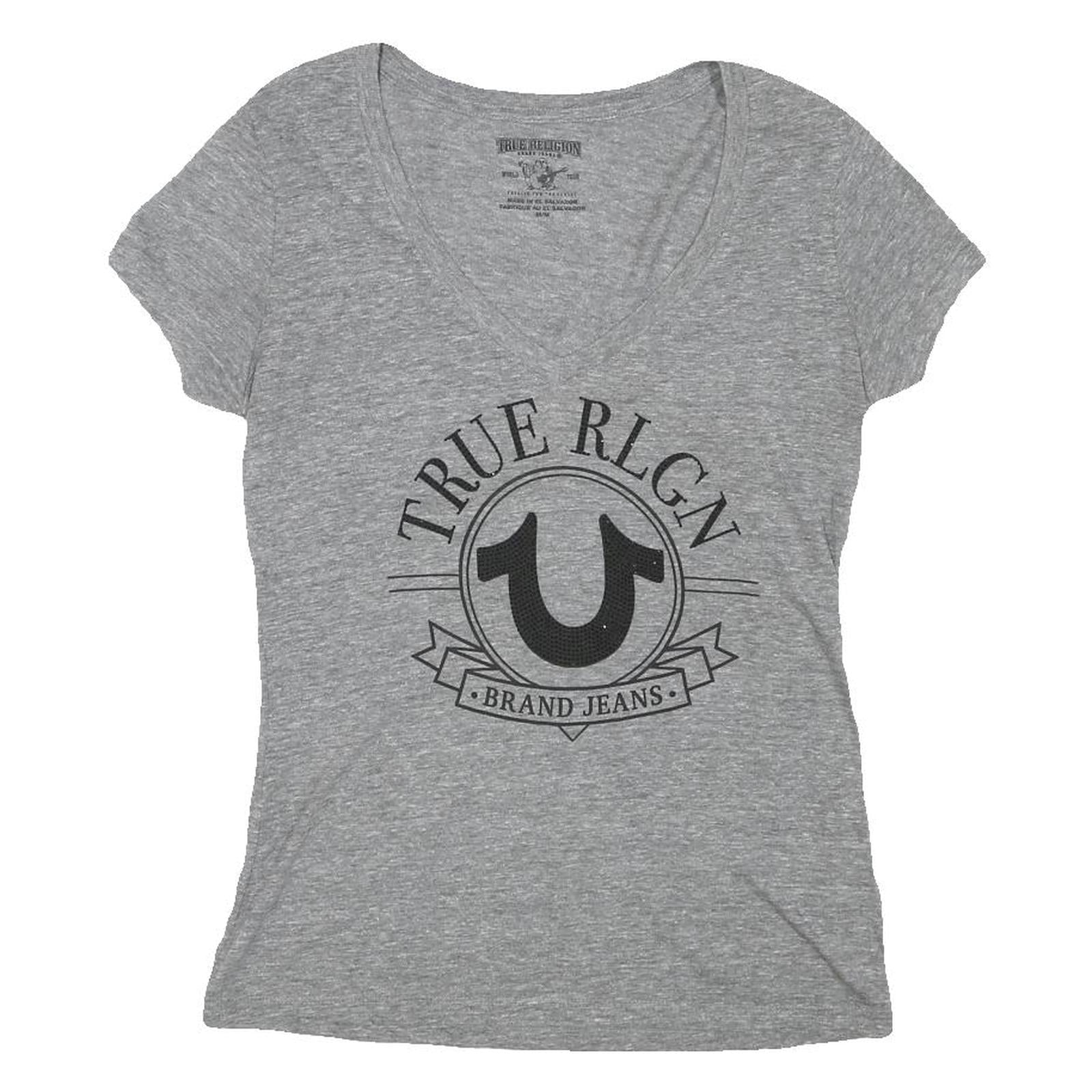 Buy TRUE RELIGION Womens Grey Graphic T-Shirt M Short Sleeve V-Neck Cotton Blend Refurbished - $25.99 TRUE RELIGION Womens Grey Graphic T-Shirt M Short Sleeve V-Neck Cotton Blend Refurbished - N/A refurbished available on Cerqular