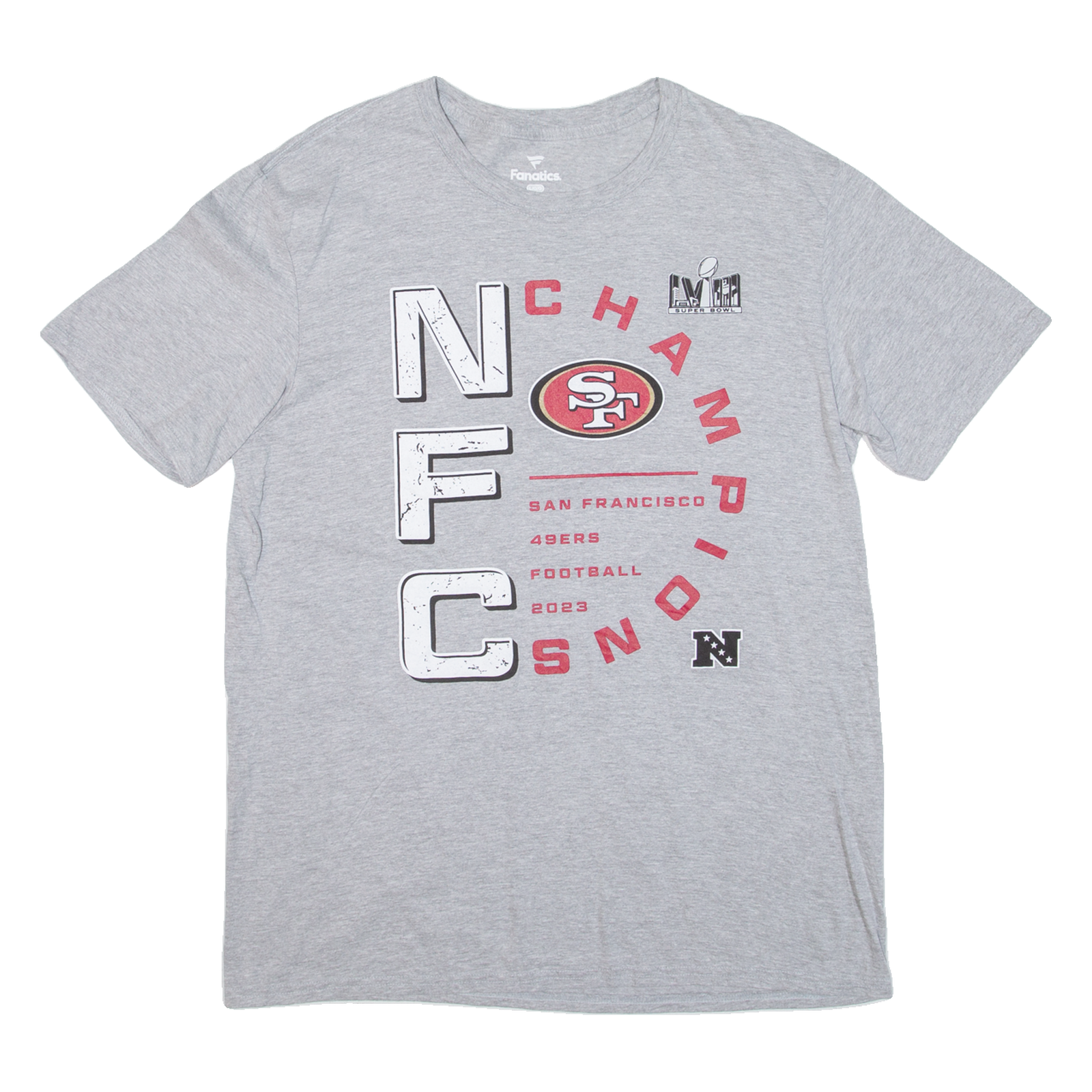 Buy FANTASTICS Nfc Champions 2023 Mens T-Shirt Grey USA L Refurbished - $12.99 FANTASTICS Nfc Champions 2023 Mens T-Shirt Grey USA L Refurbished - N/A refurbished available on Cerqular