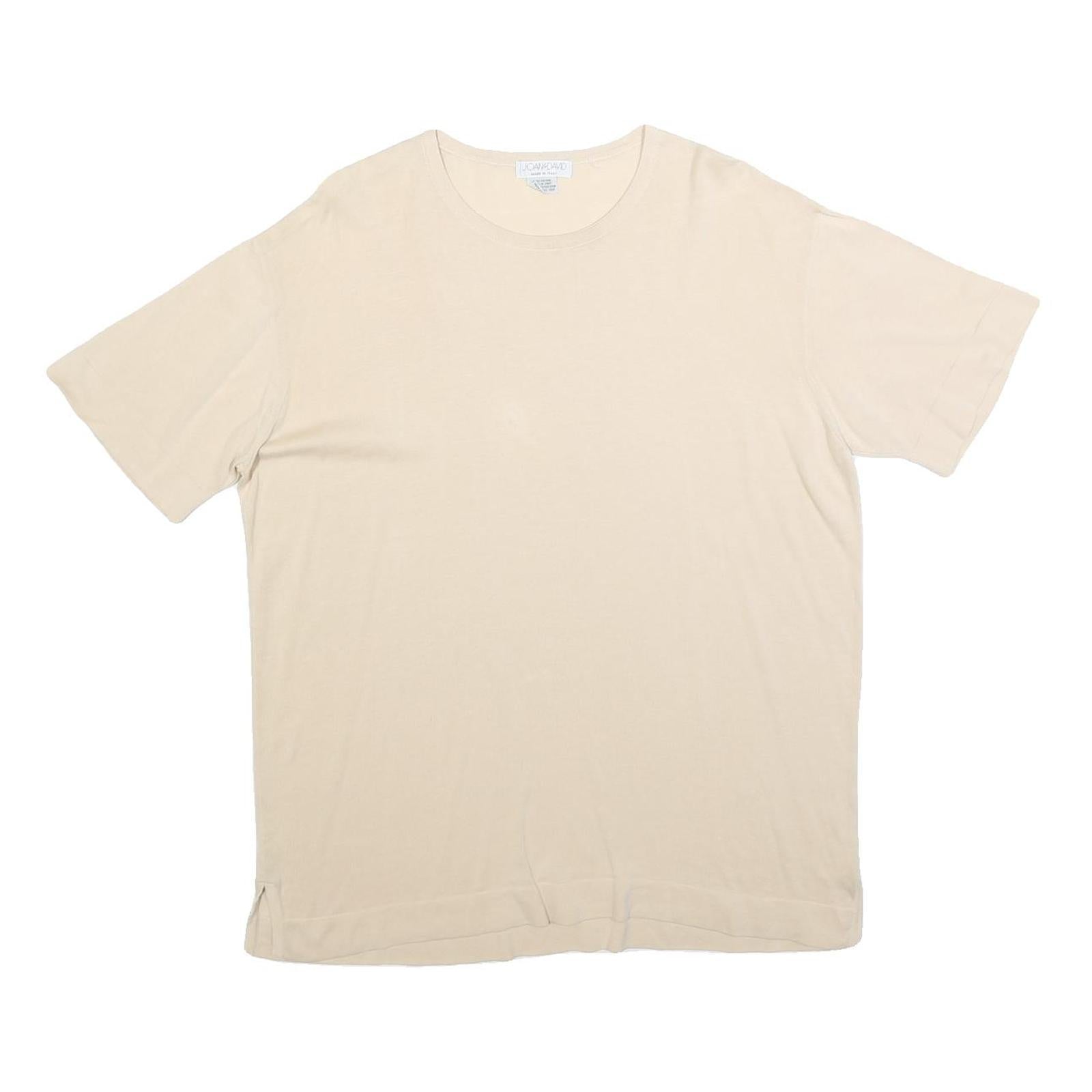 Buy JOAN & DAVID Womens Cream T-Shirt L Short Sleeve Crew Neck Plain Cotton Blend Refurbished - $12.99 JOAN & DAVID Womens Cream T-Shirt L Short Sleeve Crew Neck Plain Cotton Blend Refurbished - N/A refurbished available on Cerqular