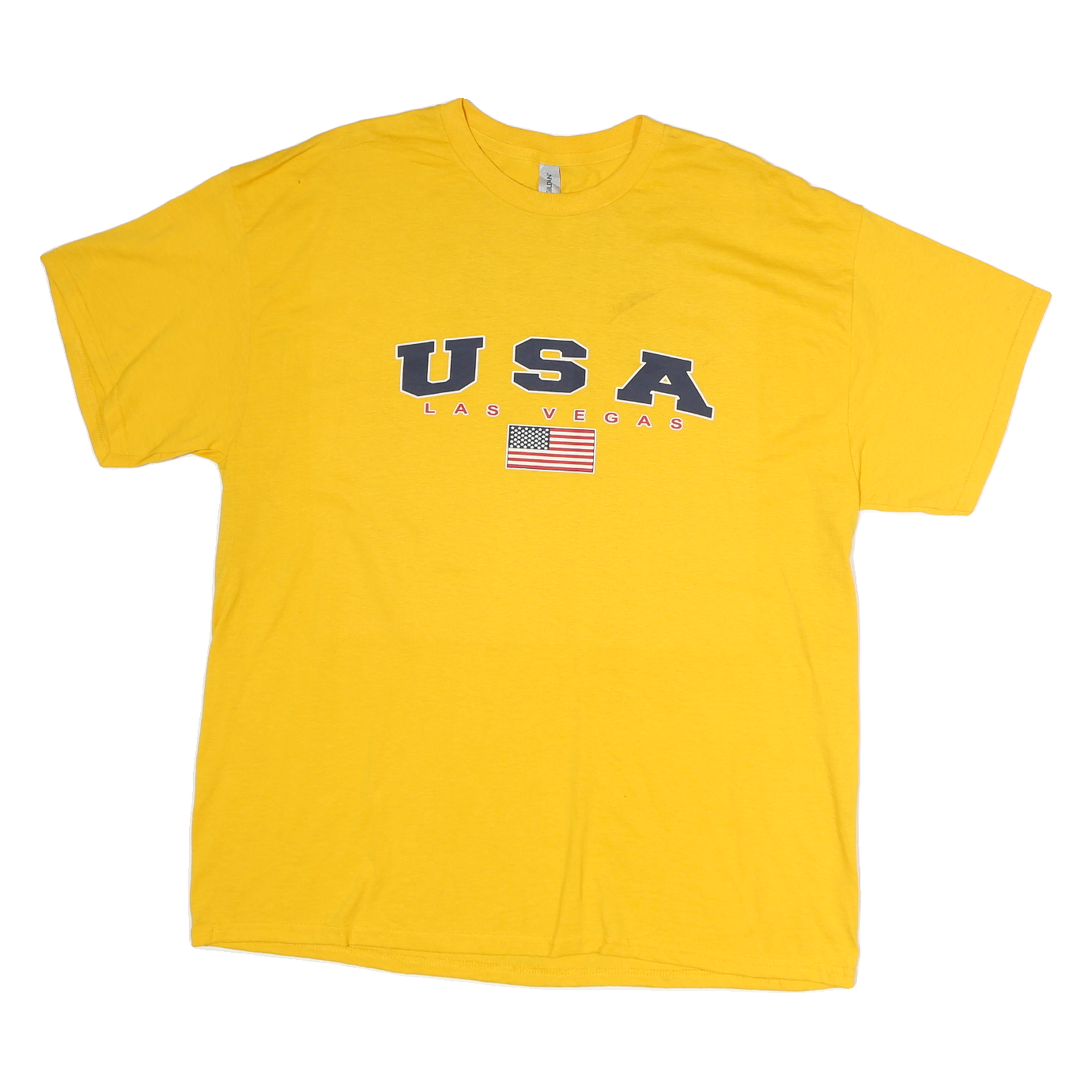 GILDAN Mens Yellow USA Las Vegas Graphic T-Shirt XL Short Sleeve Crew Neck Refurbished - N/A refurbished available on Cerqular