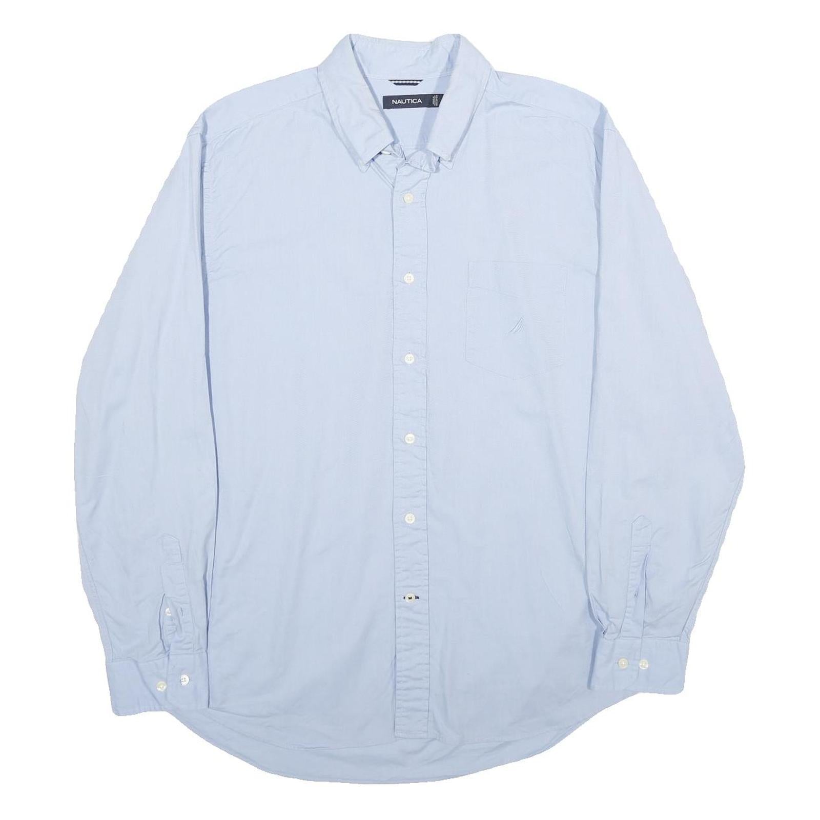 NAUTICA Mens Blue L Cotton Classic Fit Long Sleeve Shirt Casual Refurbished - N/A refurbished available on Cerqular