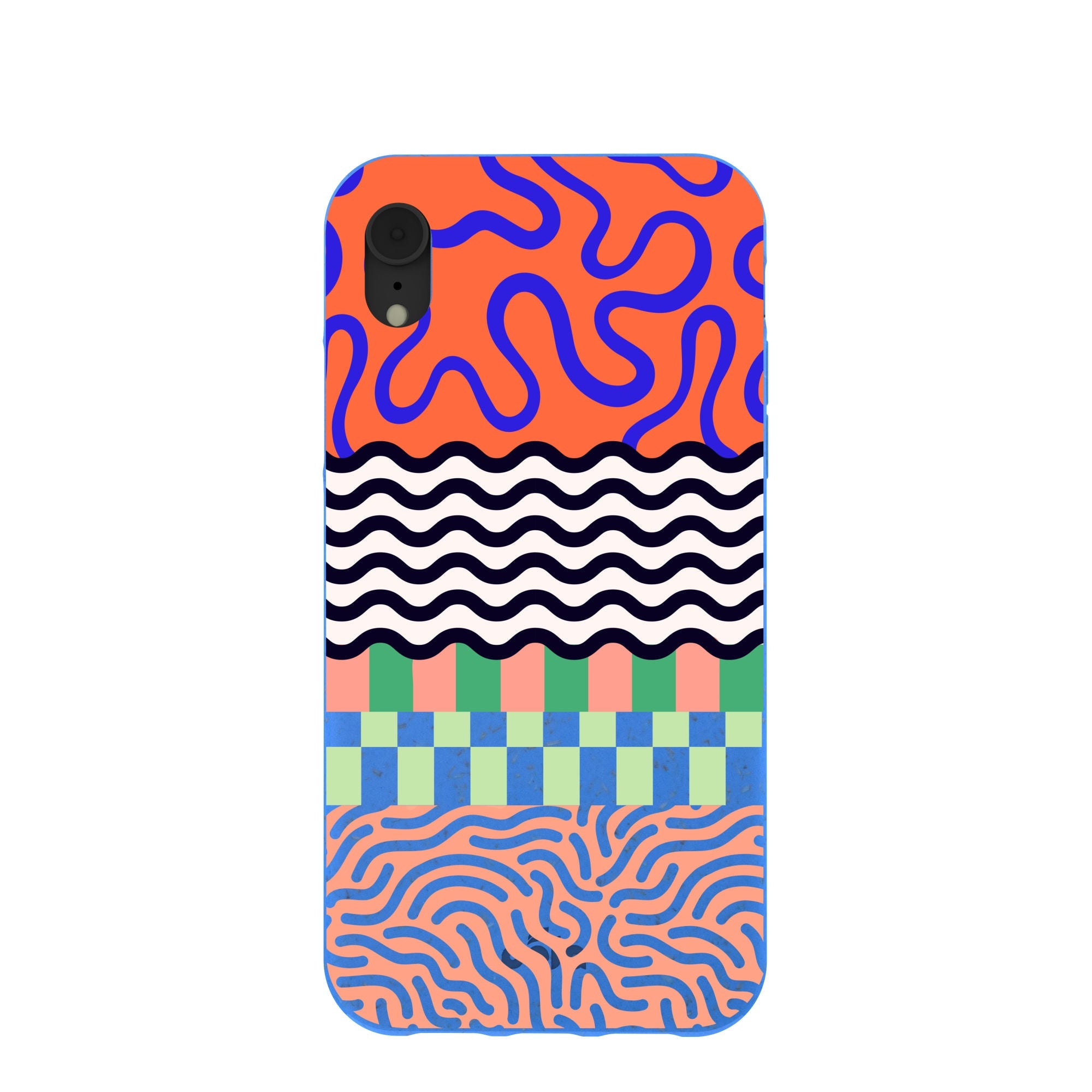 Electric Blue Tangerine Mix iPhone XR Case Refurbished - Pela Case refurbished available on Cerqular