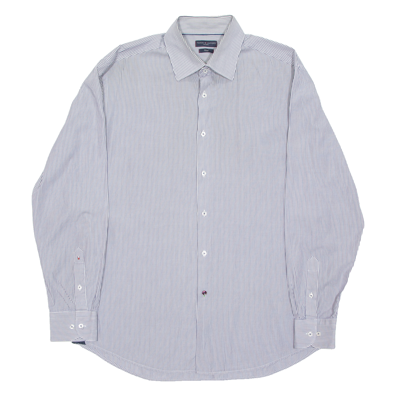 TOMMY HILFIGER Tailored Fit Mens Shirt Blue Striped Long Sleeve XL Refurbished - N/A refurbished available on Cerqular
