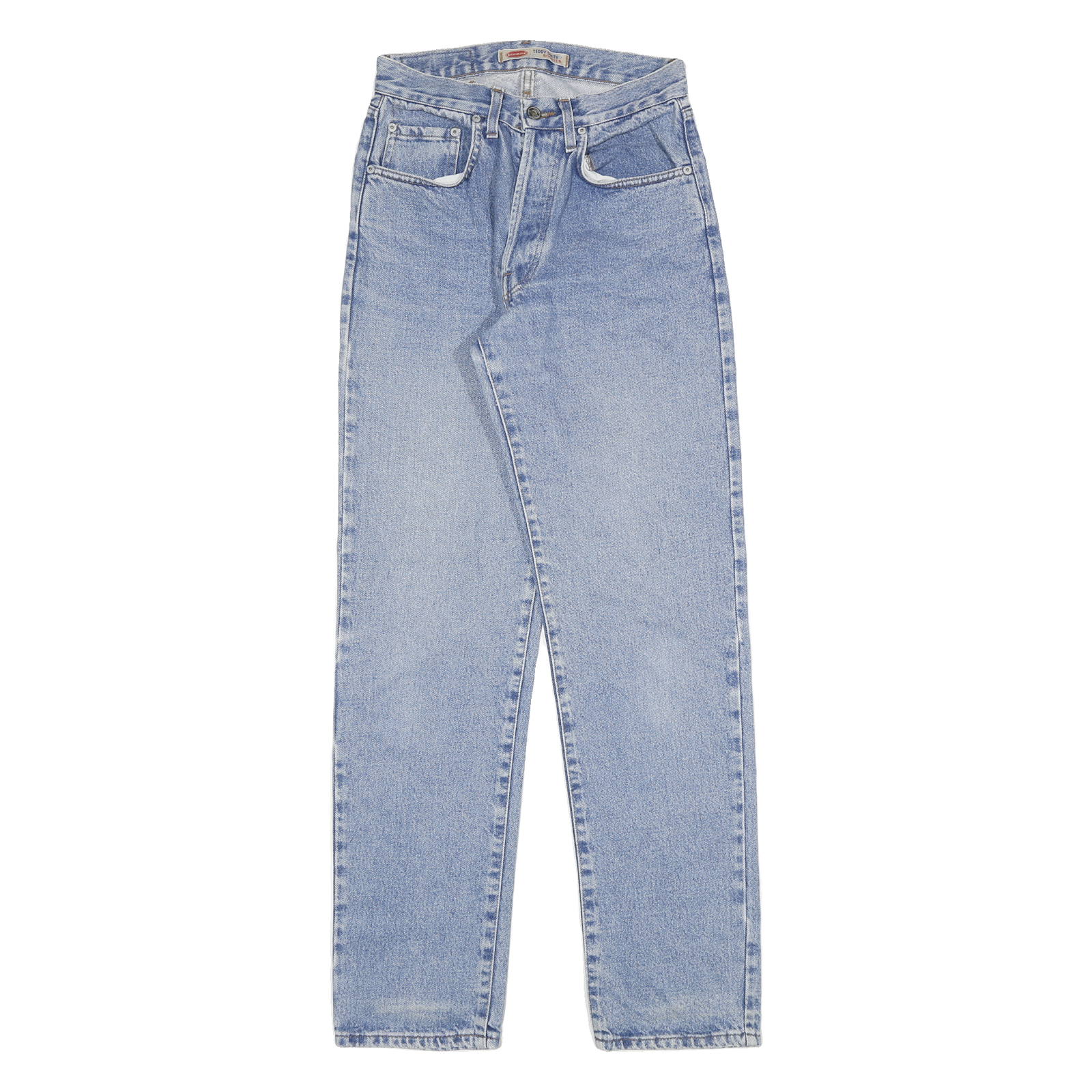 TEDDYS Mens Blue Regular Straight Denim Cotton Light W28 L33 Button Closure Refurbished - N/A refurbished available on Cerqular