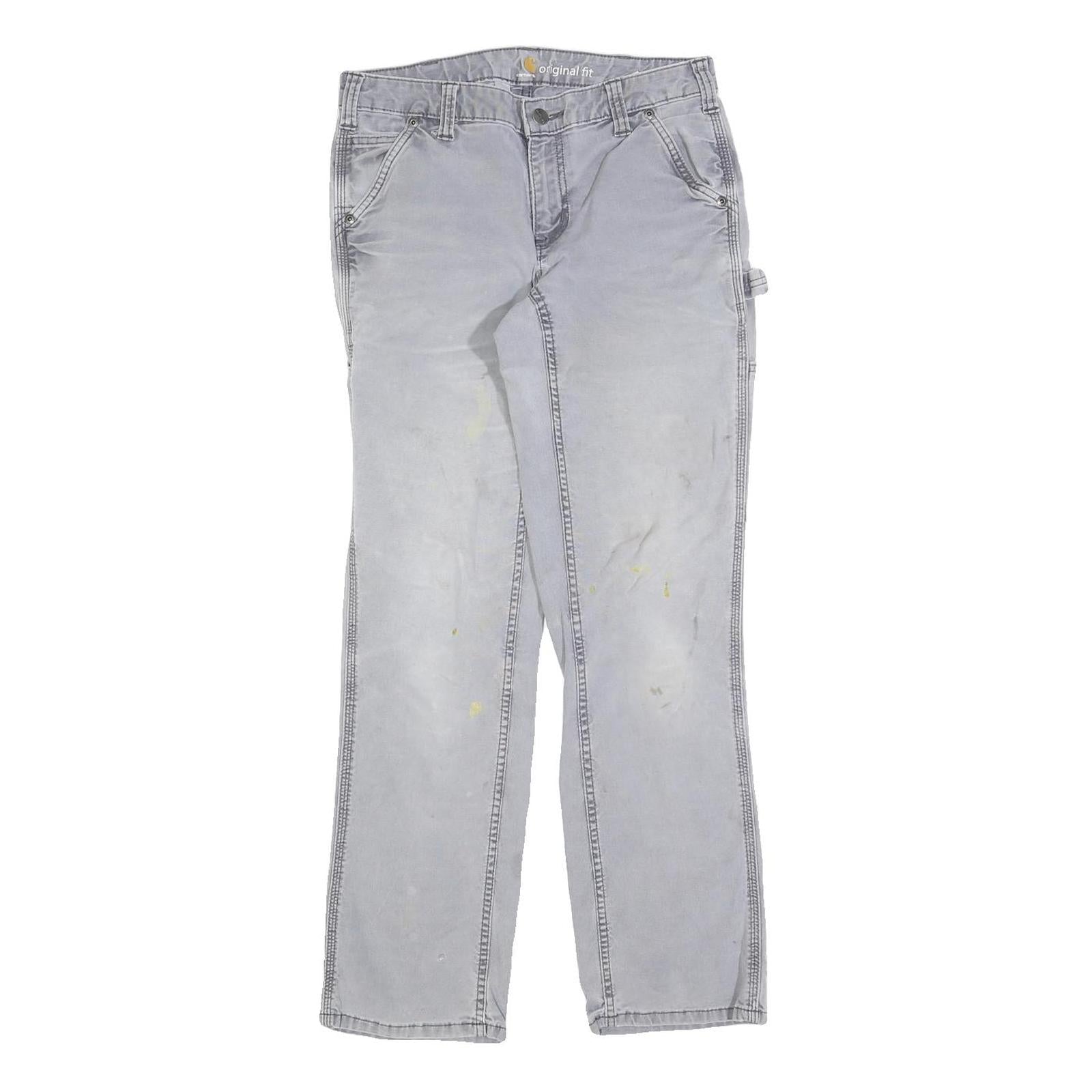CARHARTT Womens Cotton Blend Slim Grey Workwear Trousers W28 L30 Utility Zip Refurbished - N/A refurbished available on Cerqular