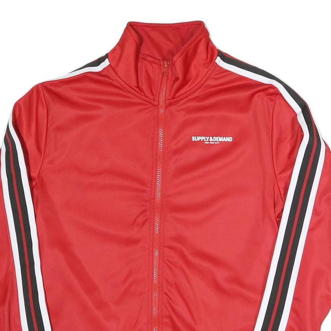 SUPPLY AND DEMAND Womens Red Polyester Blend Track Jacket UK 10 Stripe Detail Refurbished - N/A refurbished available on Cerqular