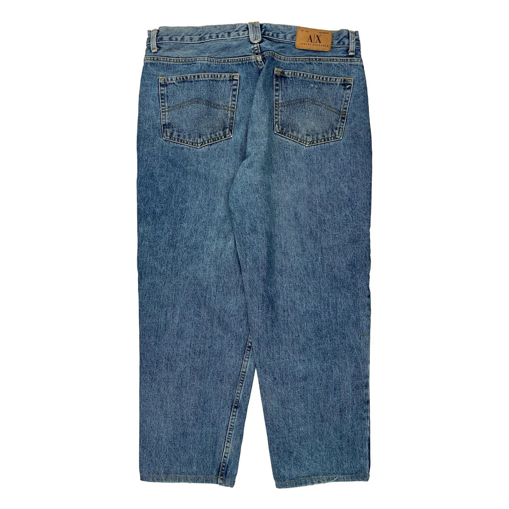Armani Exchange Jeans - 36W 27L Blue Cotton Refurbished - Thrifted (note: this is a term often used to describe second- refurbished available on Cerqular