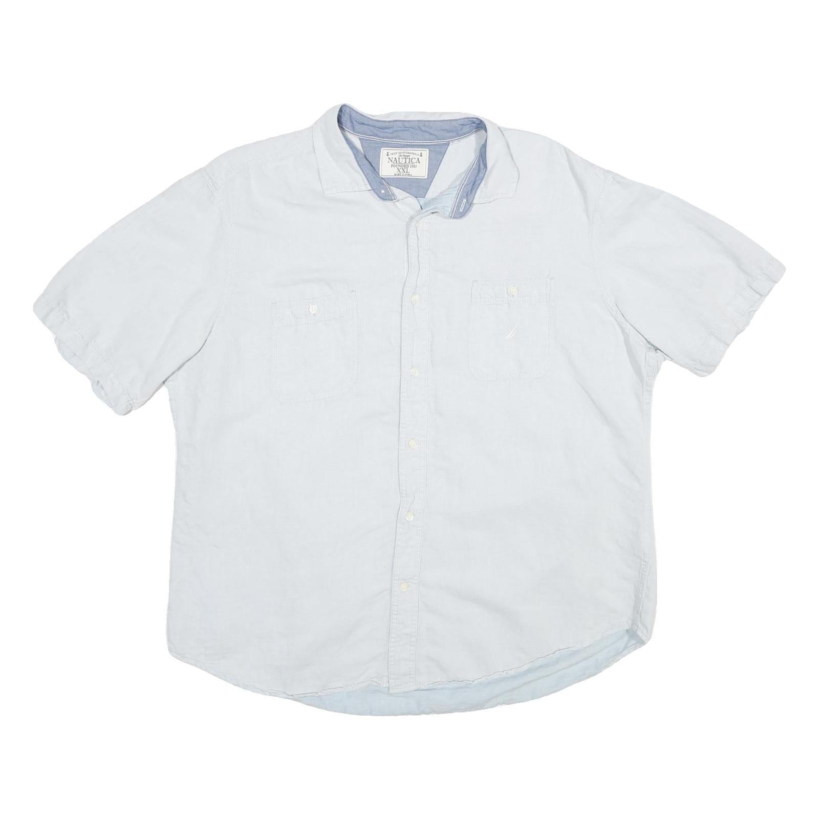 Buy NAUTICA Mens White Linen Blend Shirt 2XL Short Sleeve Casual Button Pocket Refurbished - $25.99 NAUTICA Mens White Linen Blend Shirt 2XL Short Sleeve Casual Button Pocket Refurbished - N/A refurbished available on Cerqular