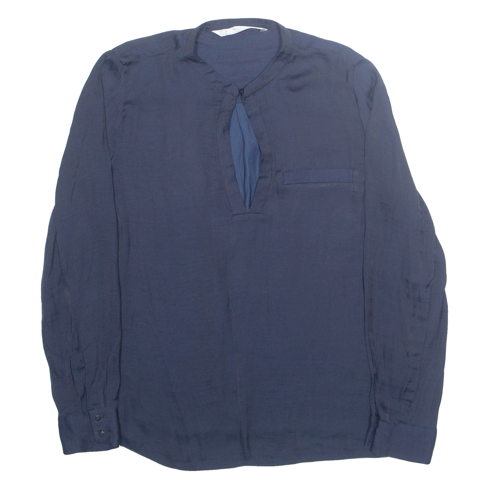 ZARA Womens Blouse Blue Long Sleeve M Refurbished - N/A refurbished available on Cerqular