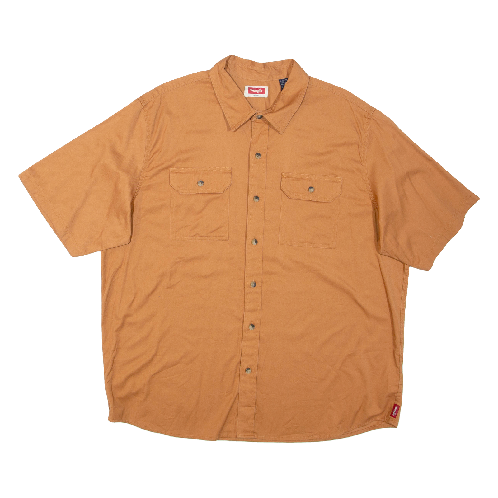 WRANGLER Mens Plain Shirt Orange XL Refurbished - N/A refurbished available on Cerqular