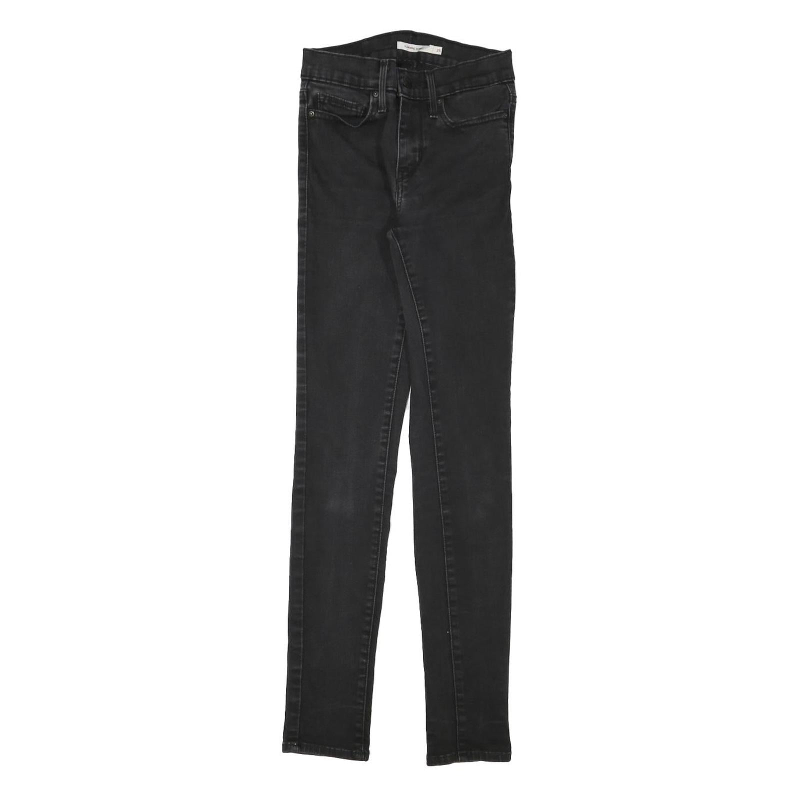 LEVI'S Womens Black Slim Skinny Denim Medium W23 L29 Stretch Jeans Zip Refurbished - N/A refurbished available on Cerqular